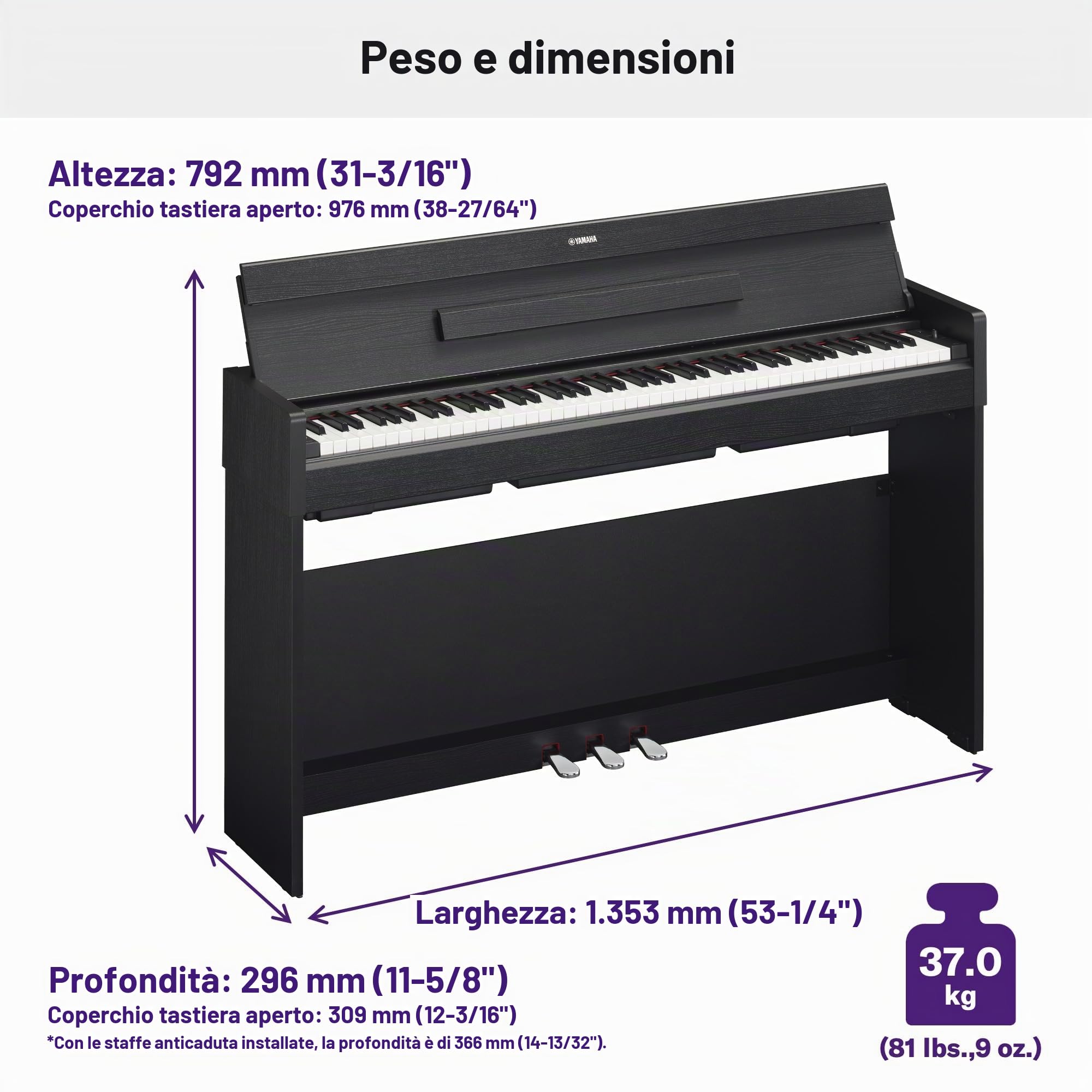 Yamaha ARIUS YDP-S35 Pianoforte digitale 88 tasti nero