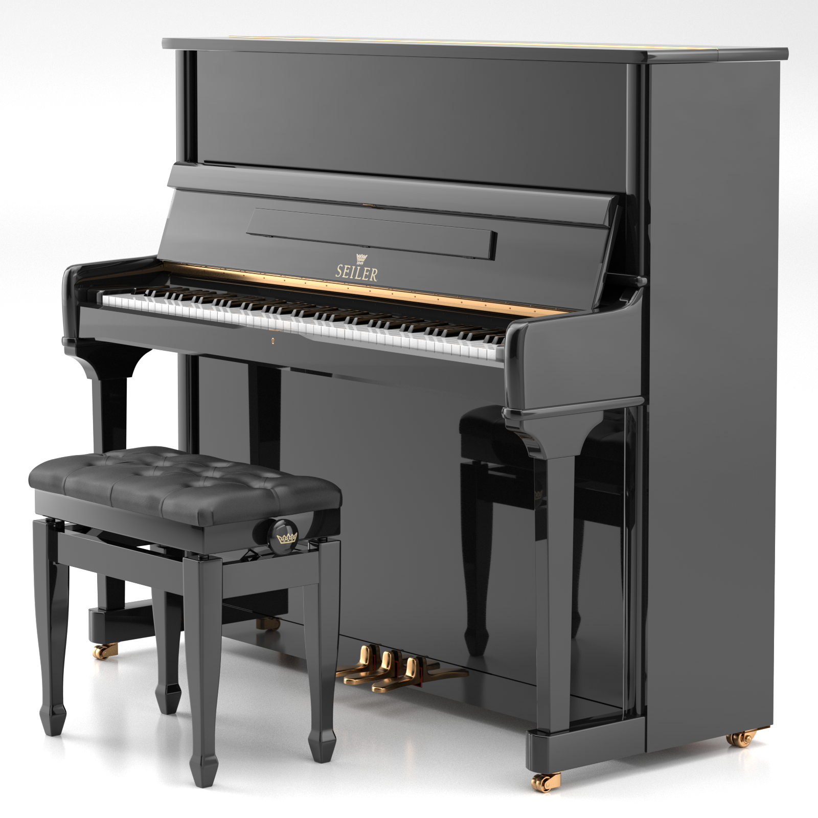Seiler SE-132 KO pianoforte verticale nero lucido