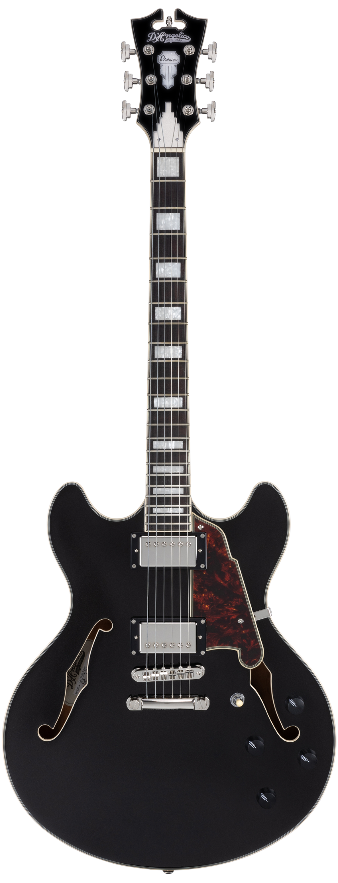 D'Angelico Premier DC chitarra elettrica Black Flake semi-hollow