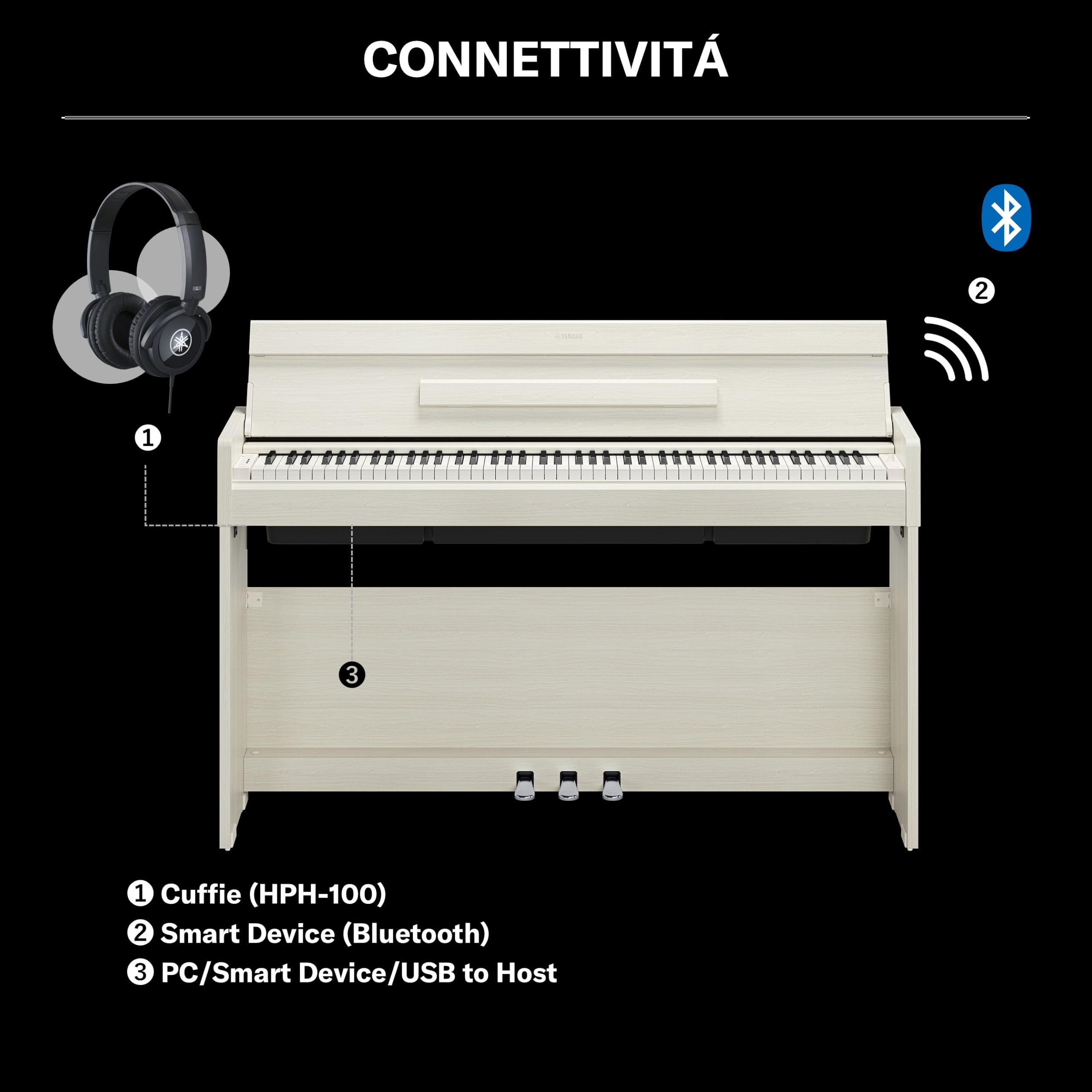 Yamaha YDP-S36 Pianoforte Digitale 88 Tasti Betulla CFX
