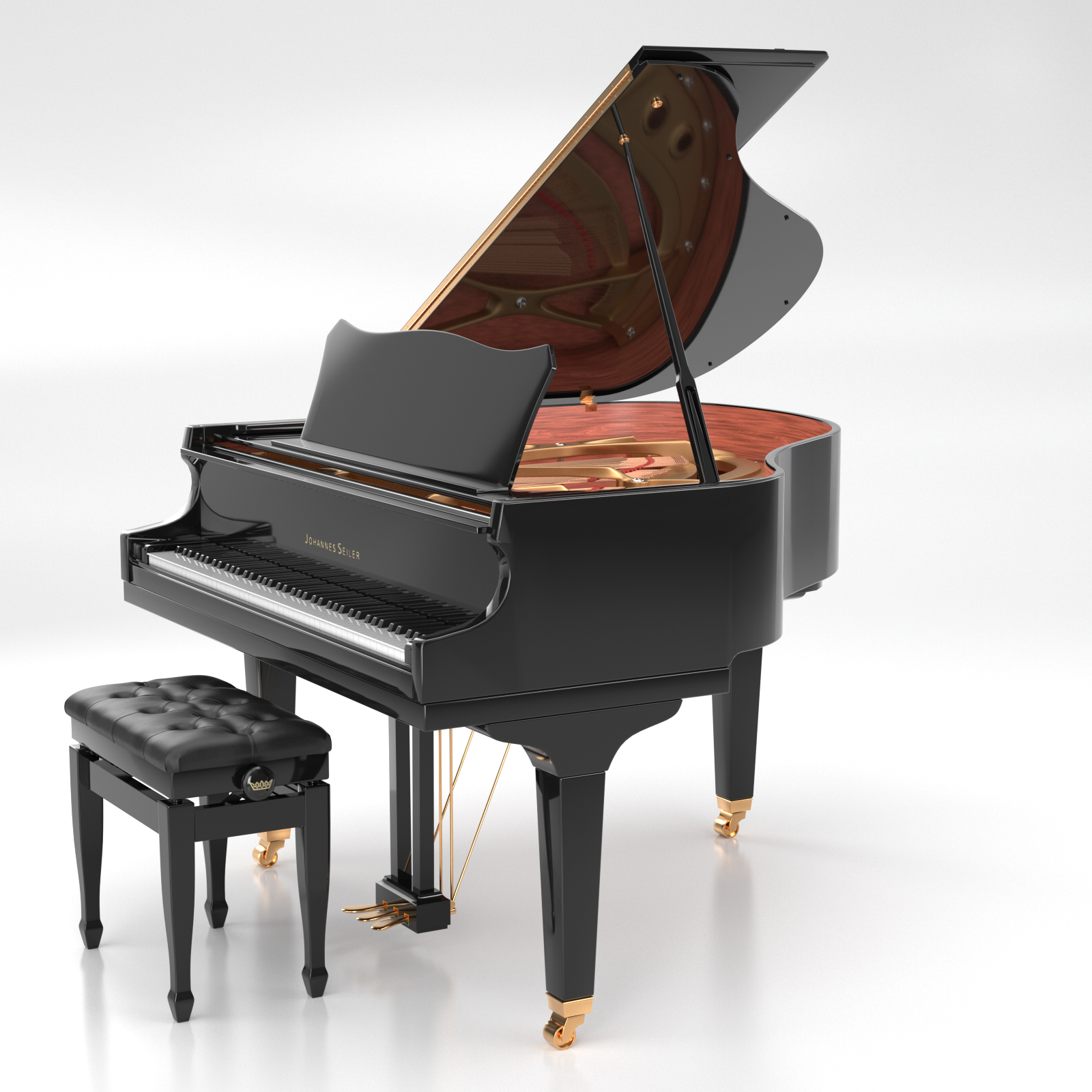 Johannes Seiler GS-150 pianoforte a coda nero lucido