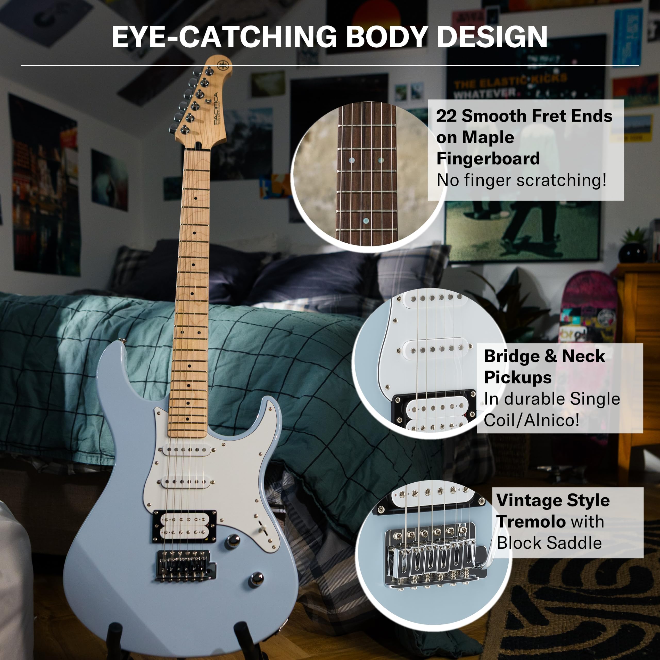 Yamaha Pacifica 112VM chitarra elettrica blu ghiaccio HSS