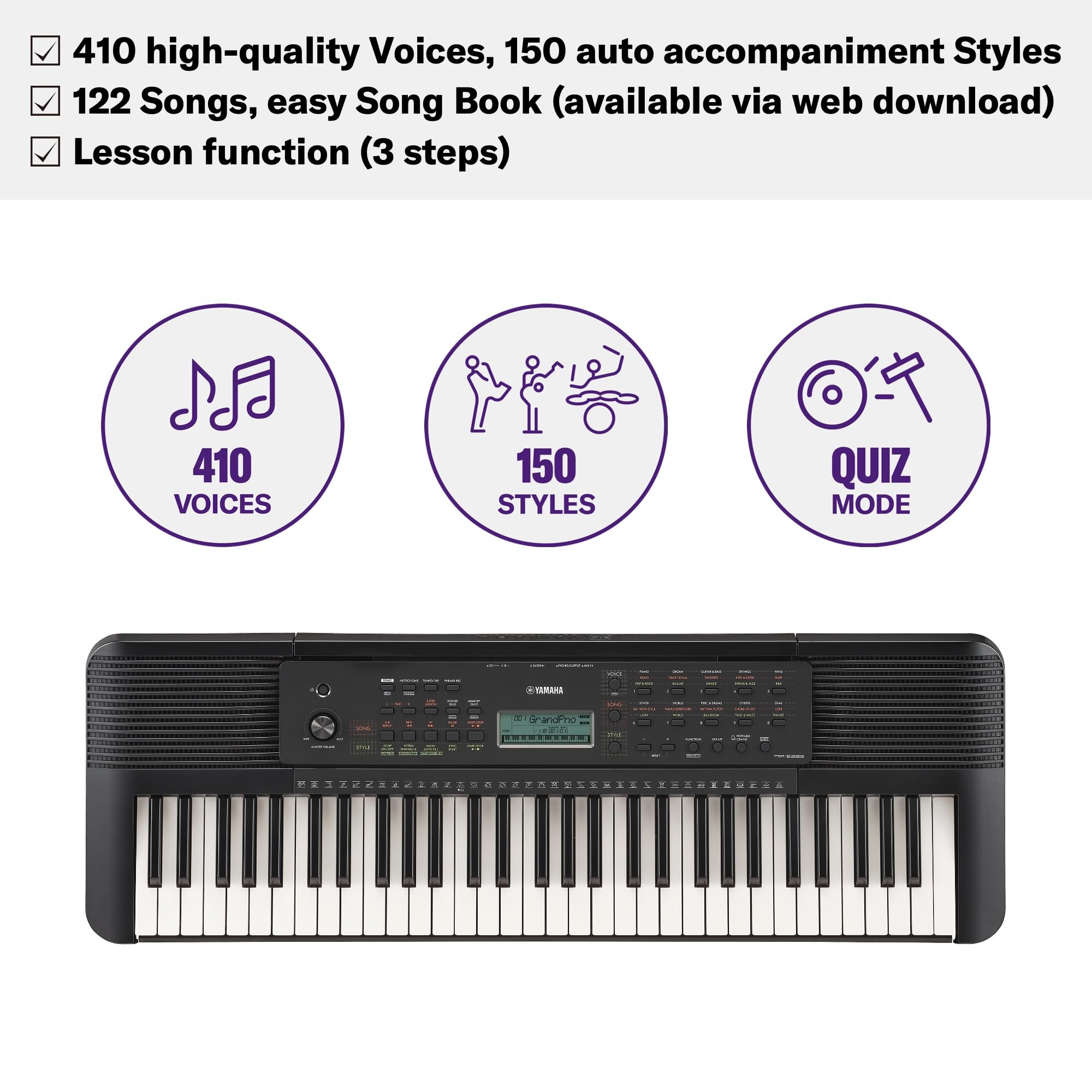 Yamaha PSR-E283 tastiera digitale 61 tasti lezioni online