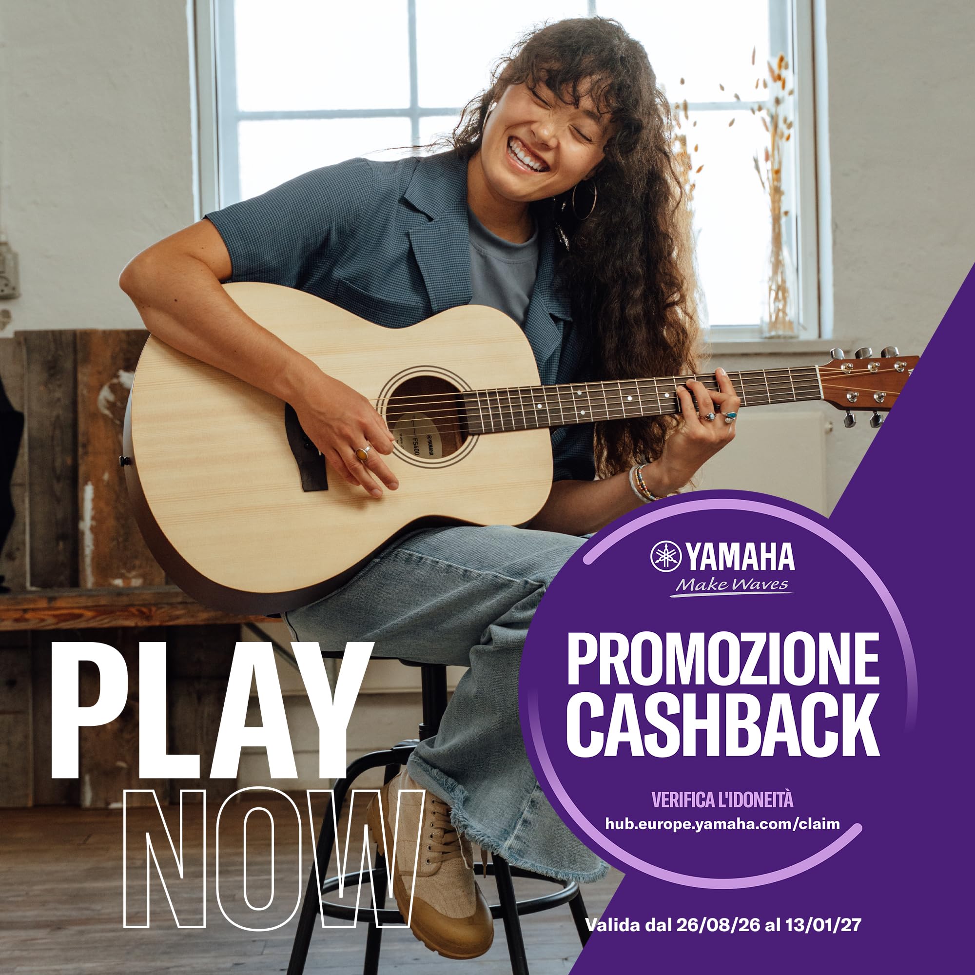 Yamaha F400 Chitarra Acustica Dreadnought Natural Satin
