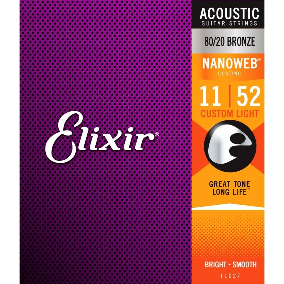 Elixir 11027 Bronze corde chitarra acustica 11-52 coated