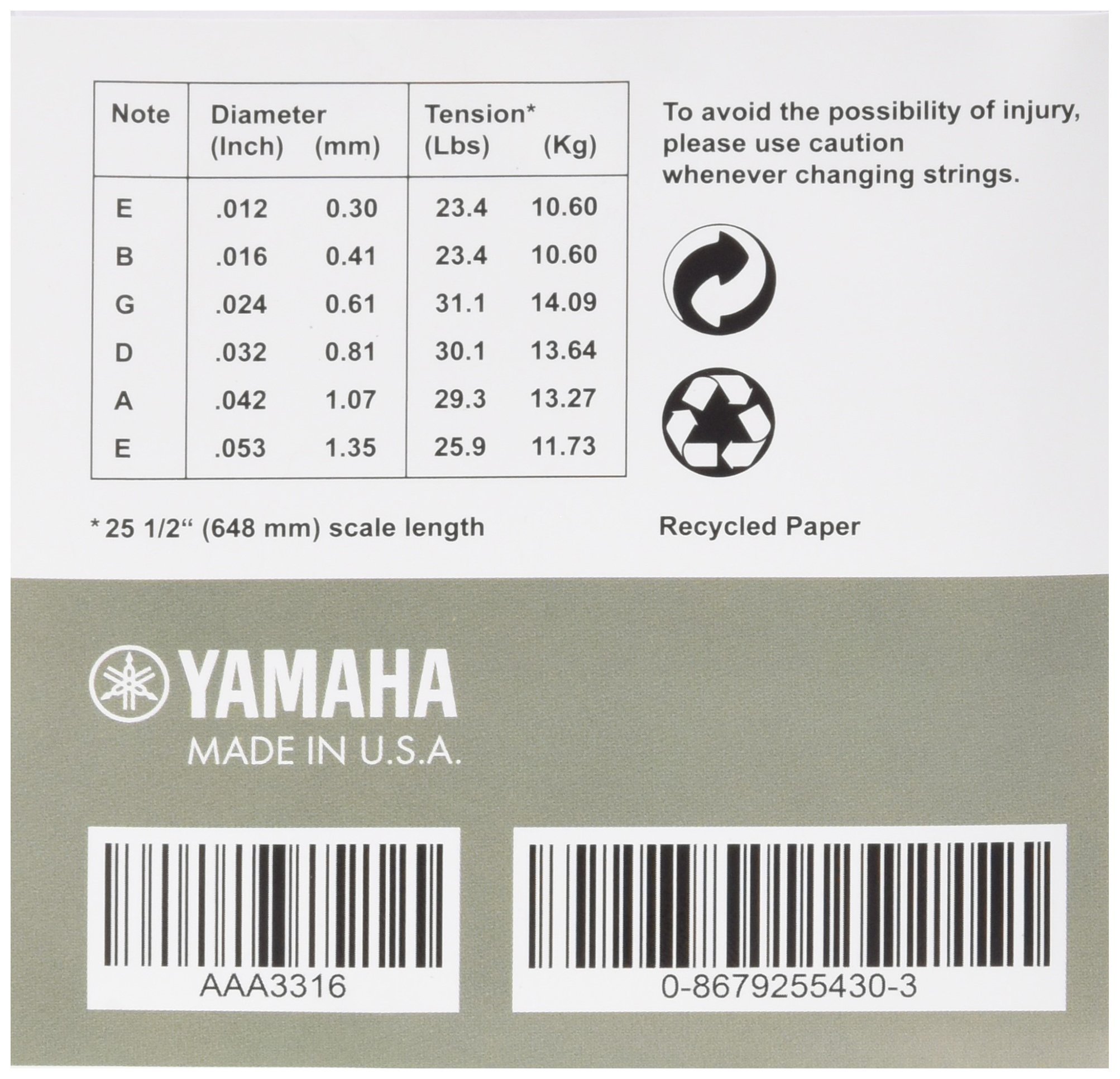 Yamaha FP12 Corde Chitarra Acustica Bronzo Fosforo Light