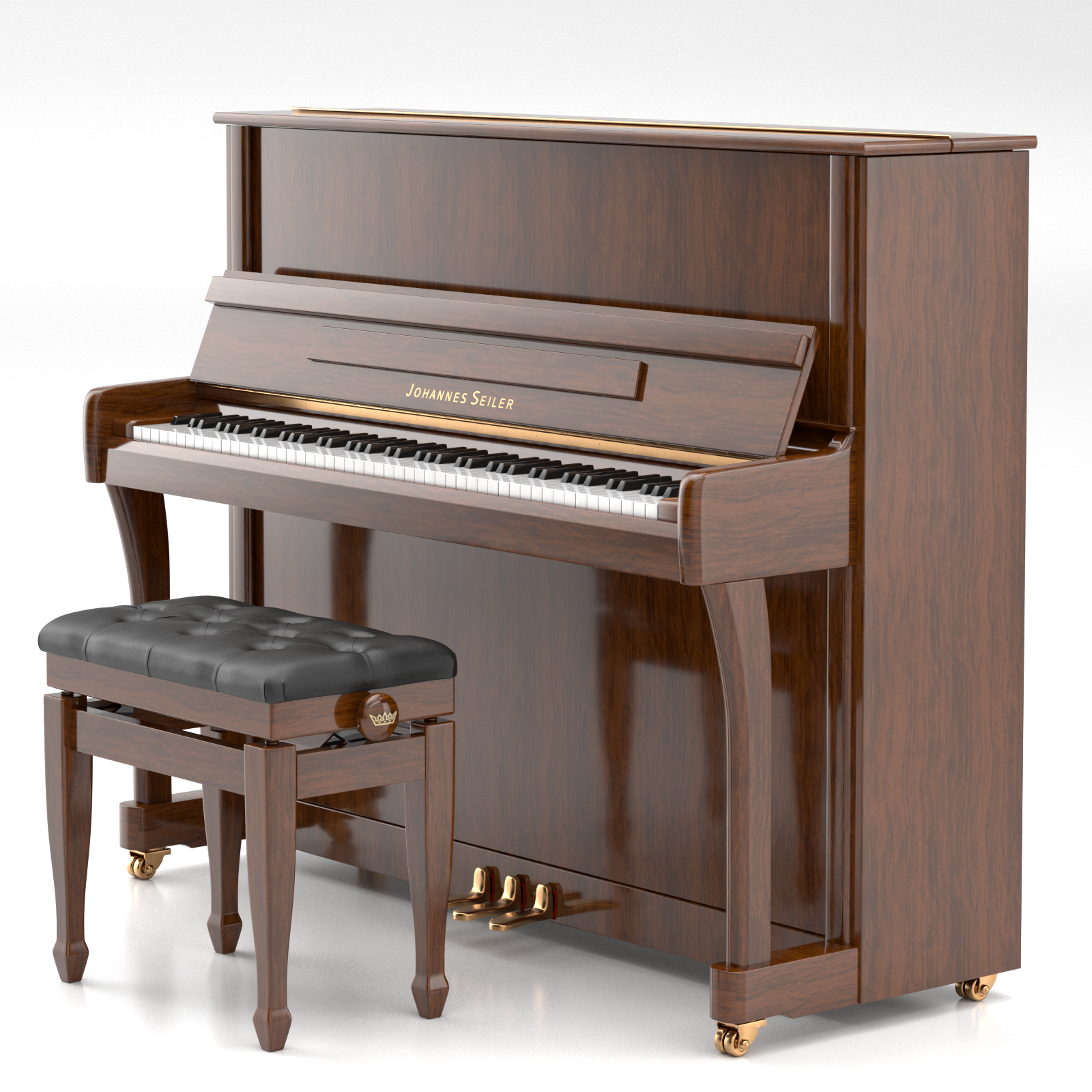 Seiler Johannes Seiler GS-122 pianoforte verticale nero lucido 122 cm
