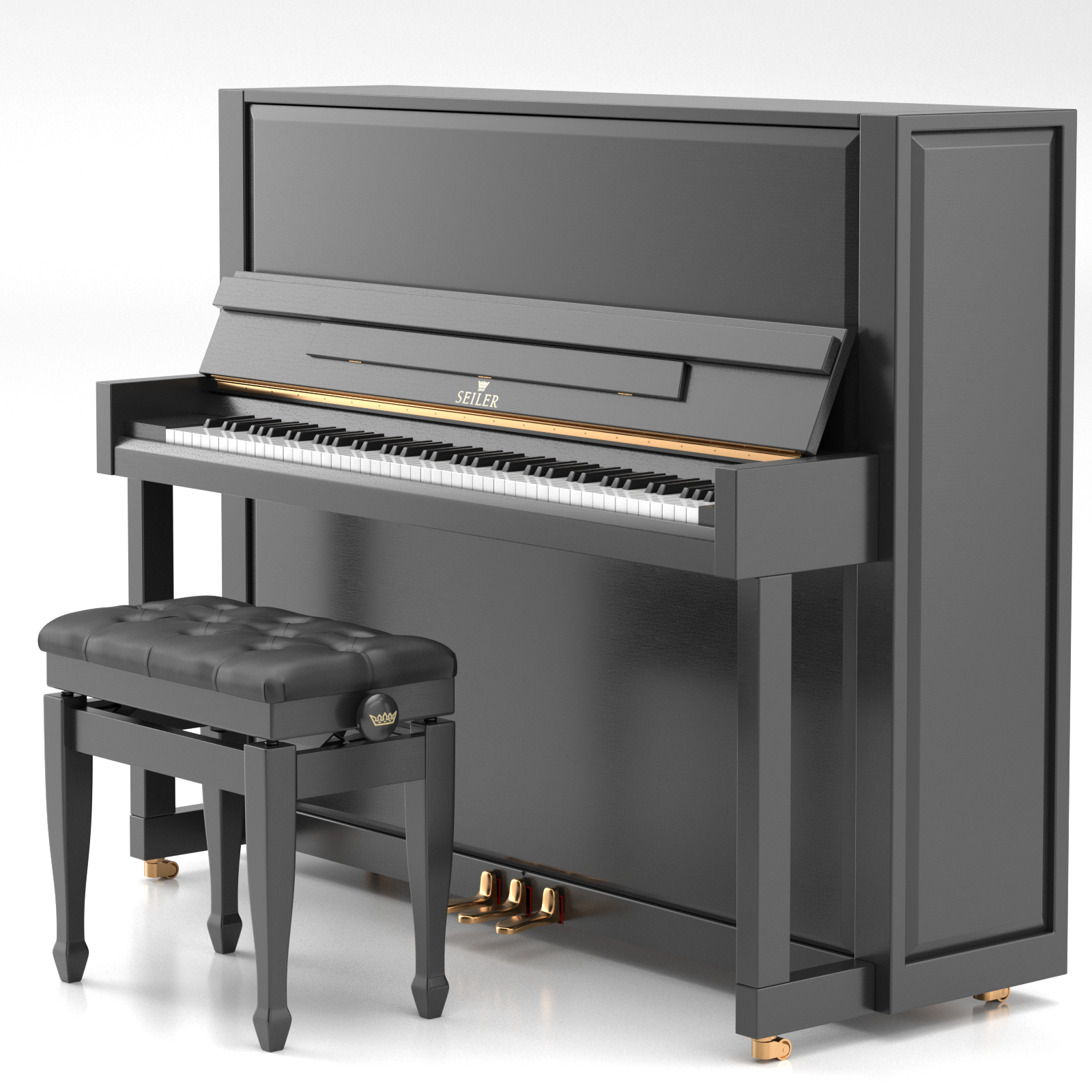Seiler SE-126 pianoforte verticale ebony makassar 126 cm