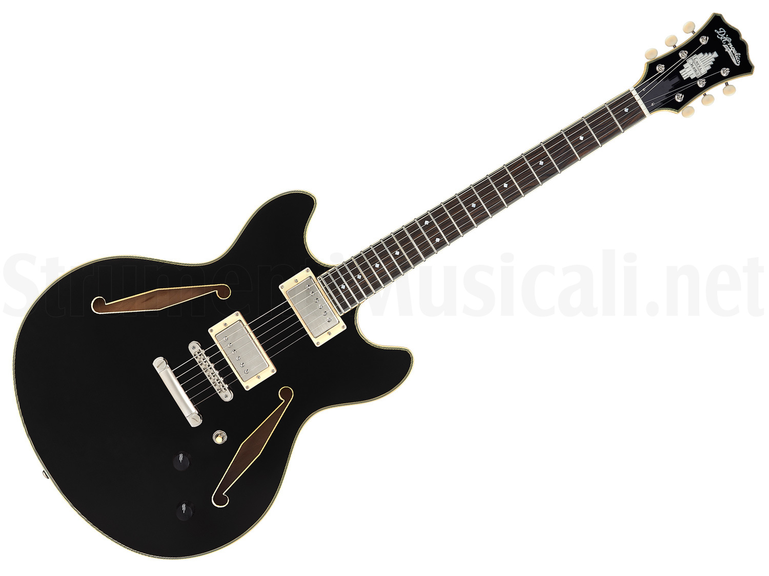 D'Angelico Excel DC Tour chitarra semi-hollow nera ex demo
