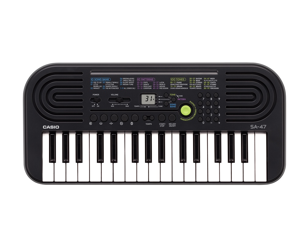 Casio SA-47 Tastiera Elettronica 32 Mini Tasti Grigia 100 Toni
