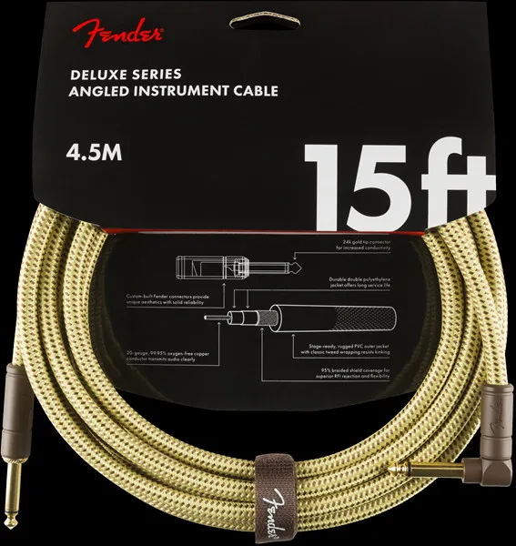 Fender Deluxe cavo strumento 4,5m tweed angolato