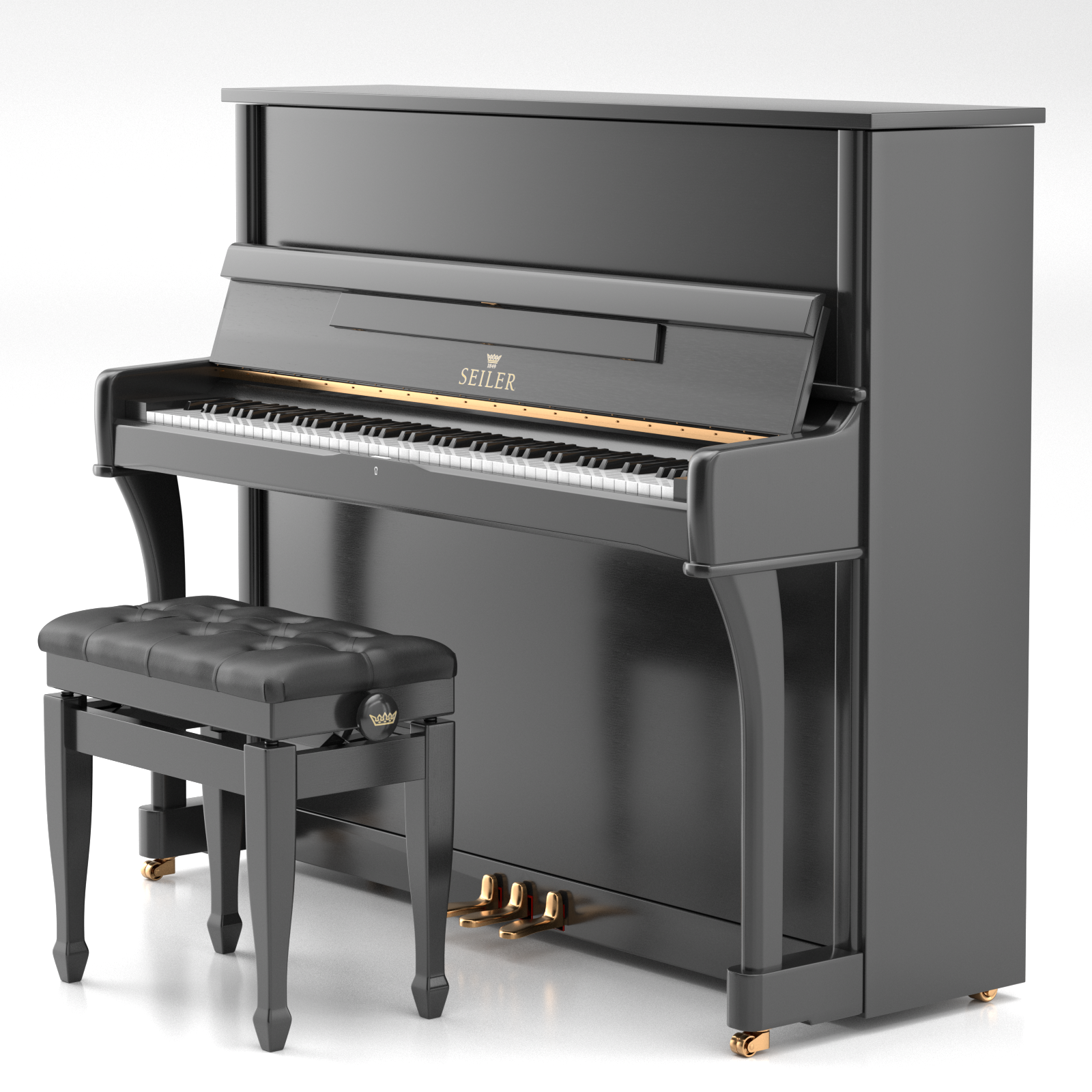 Seiler SE-126 KO pianoforte verticale nero Renner