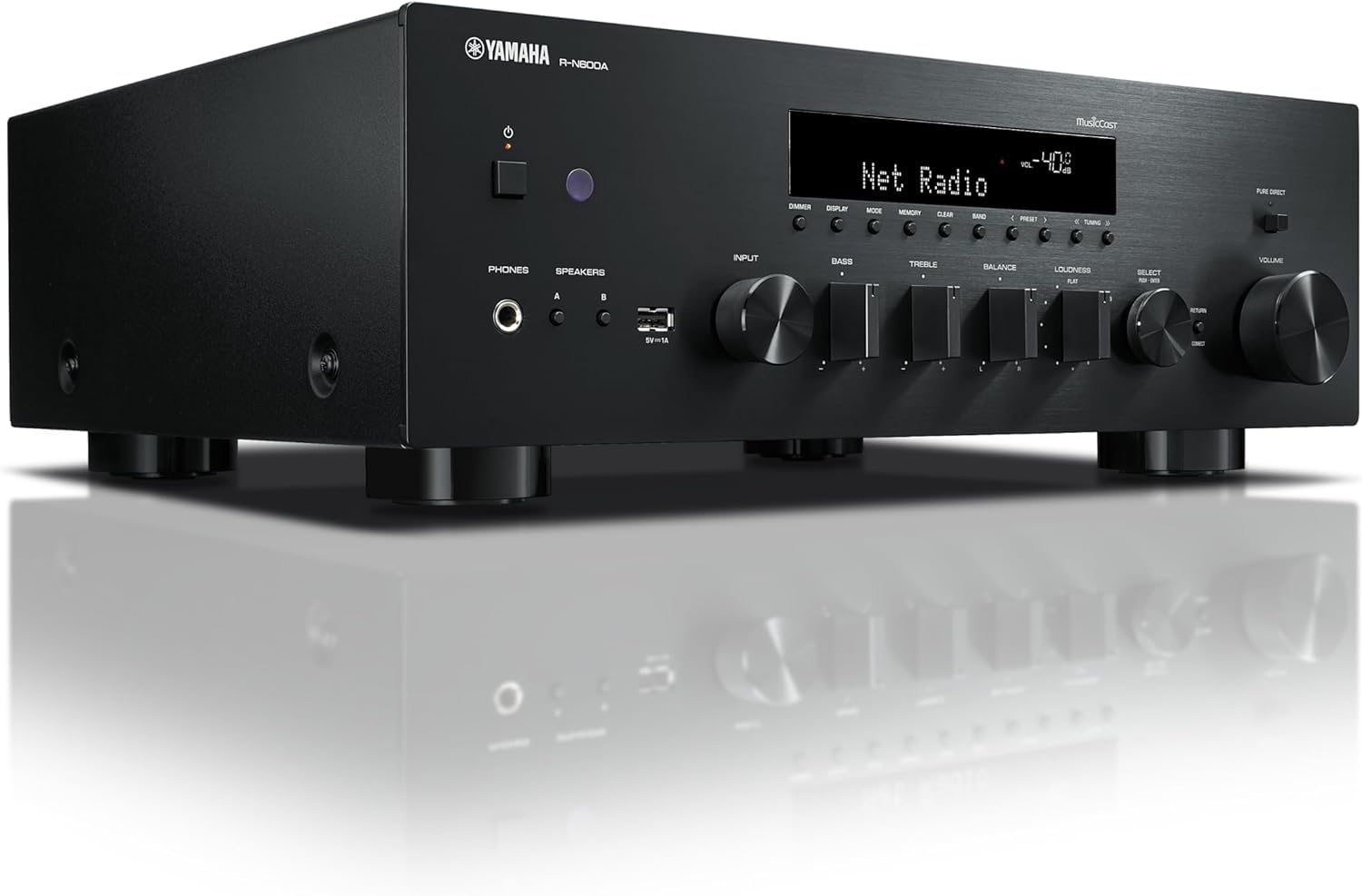 Yamaha R-N600A sintoamplificatore rete Hi-Fi nero