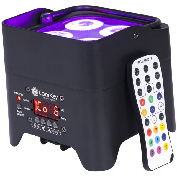 MobilePar Mini Hex 4 par led batteria RGBAW-UV bundle 8 pezzi