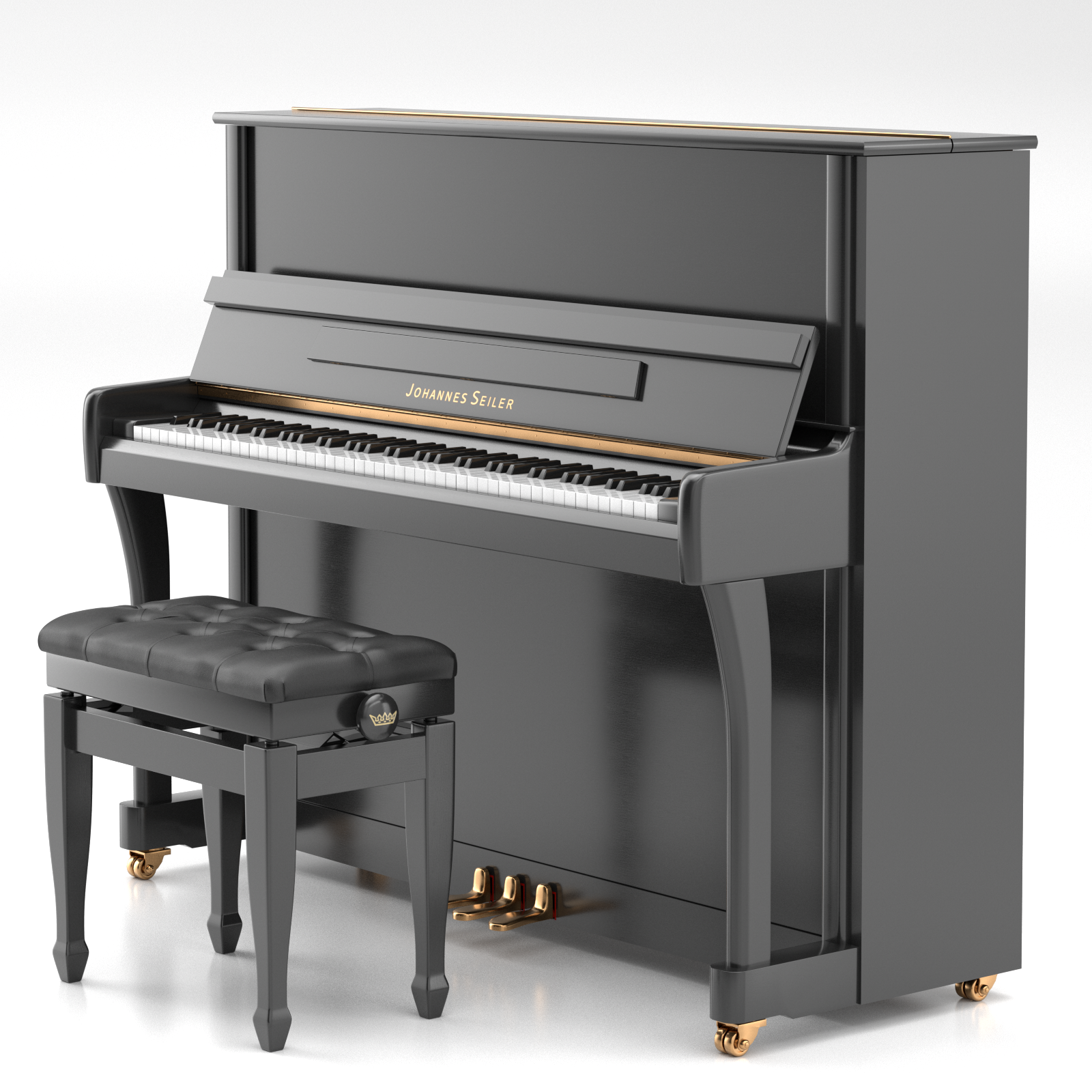 Seiler Johannes Seiler GS-122 pianoforte verticale nero lucido 122 cm