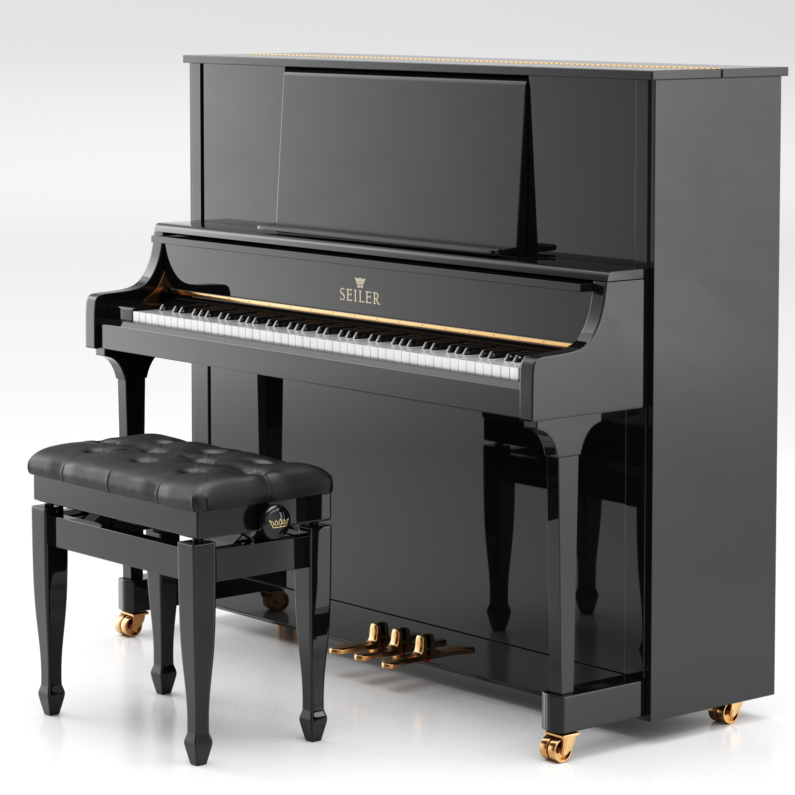 Eduard Seiler ED-128 pianoforte verticale nero lucido 128cm
