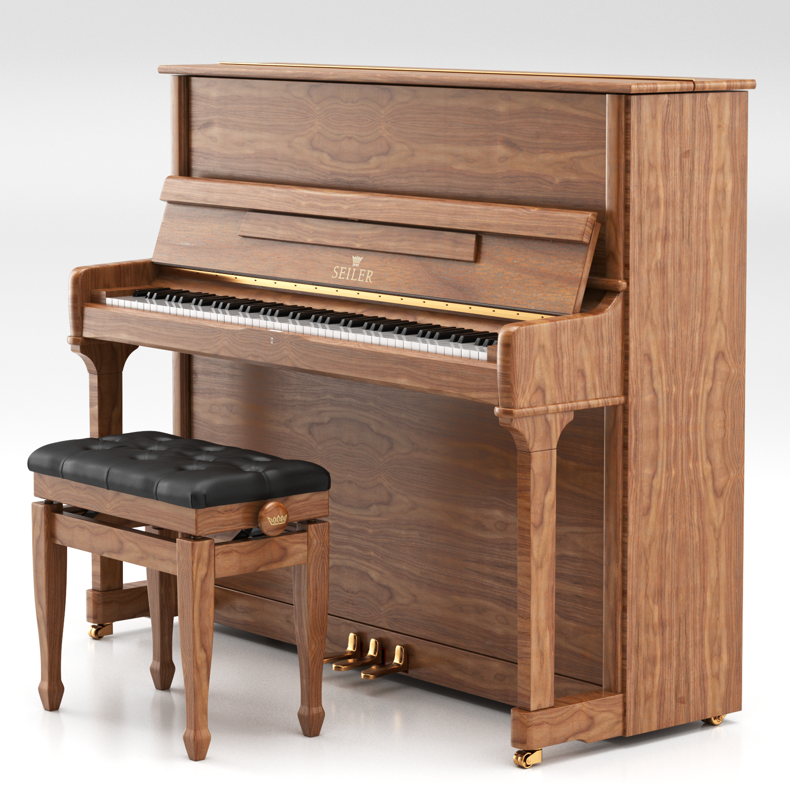 Johannes Seiler GS-126 Pianoforte Verticale Nero Lucido 124cm