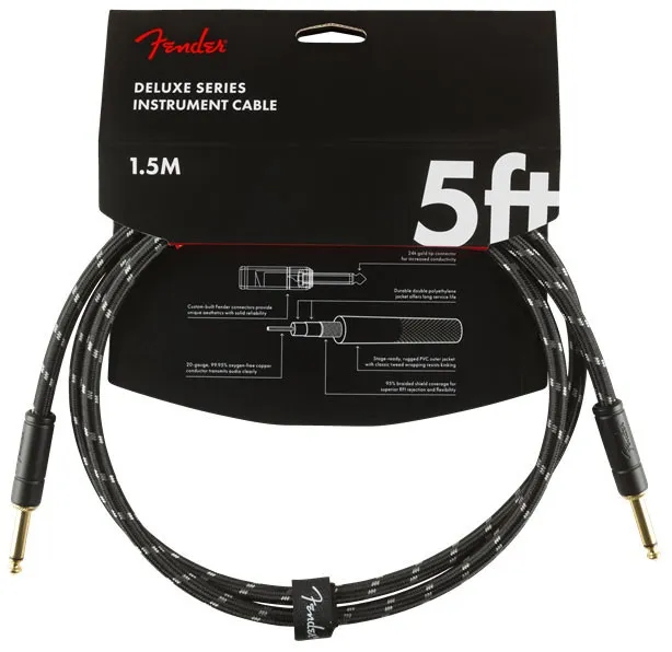 Fender Deluxe cavo strumento jack 1,5 m black tweed