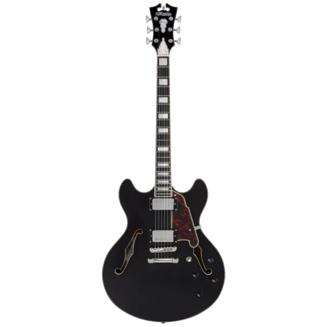 D'Angelico Premier DC chitarra elettrica Black Flake semi-hollow