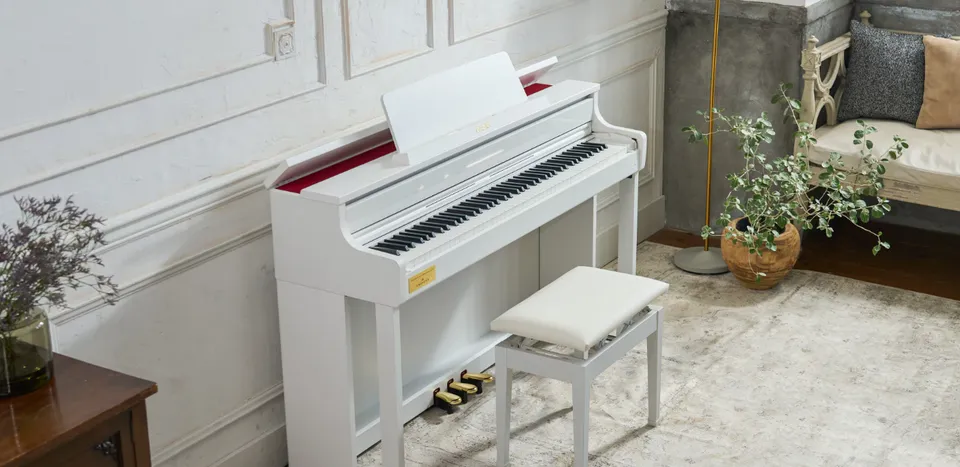 Casio Celviano AP-750 pianoforte digitale bianco tasti legno + panca