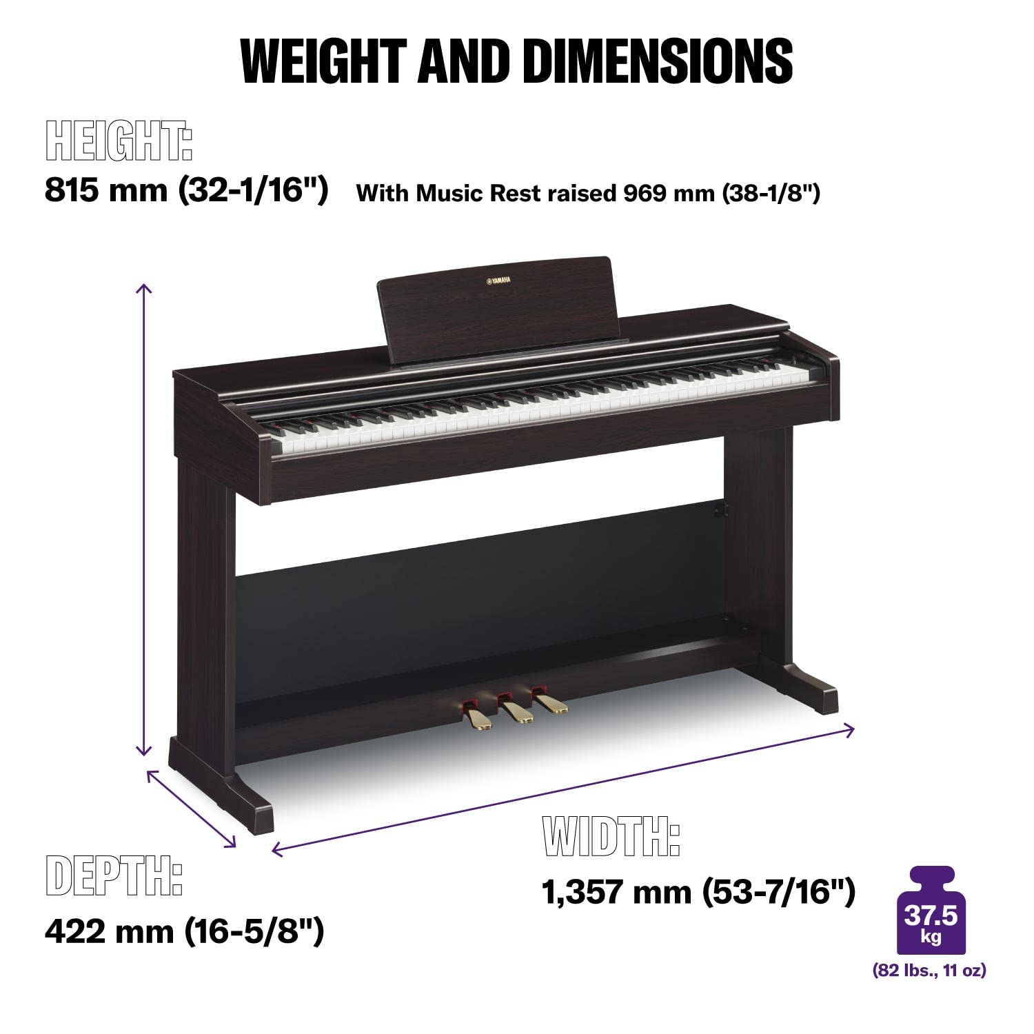 Yamaha Arius YDP-105 pianoforte digitale nero 88 tasti