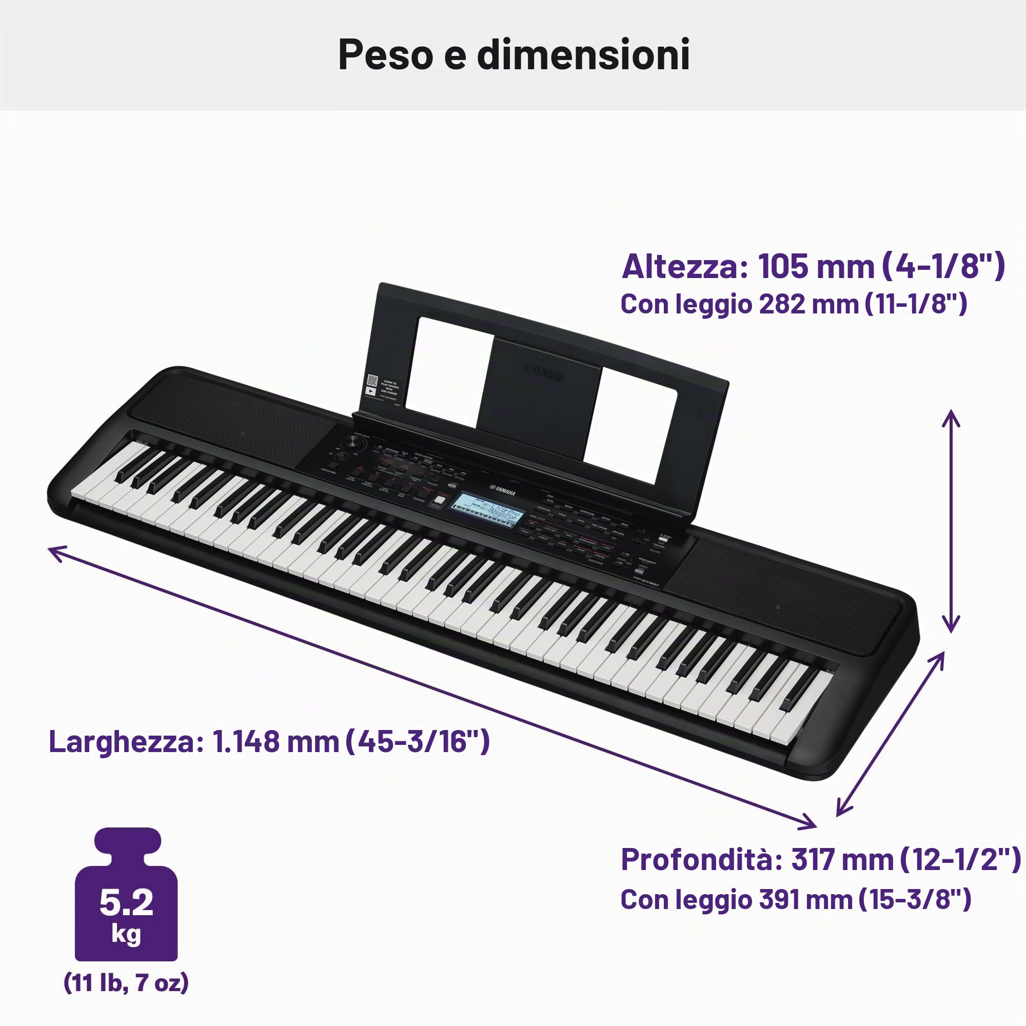 Yamaha PSR-EW320 tastiera portatile 76 tasti 650 voci
