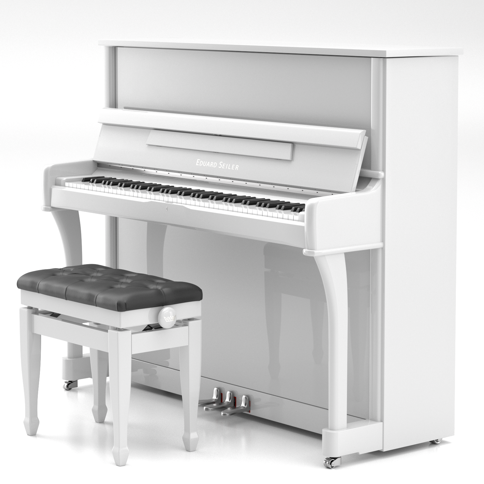 Eduard Seiler ED-126 Nickel pianoforte verticale bianco Renner