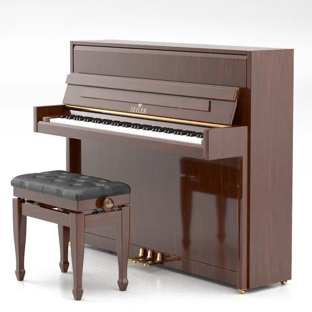 Seiler SE-116 MO pianoforte verticale nero lucido 116 cm