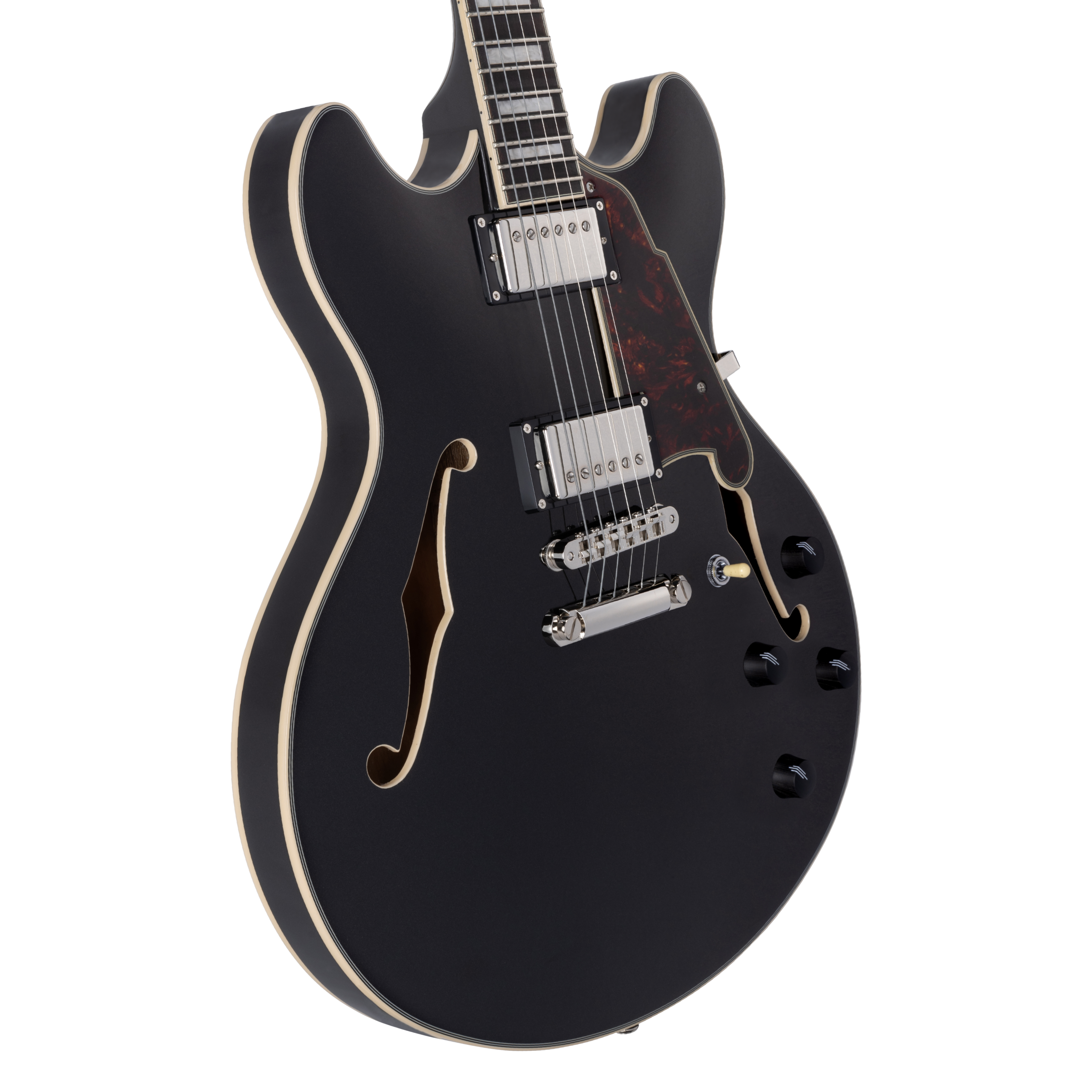 D'Angelico Premier DC chitarra elettrica Black Flake semi-hollow