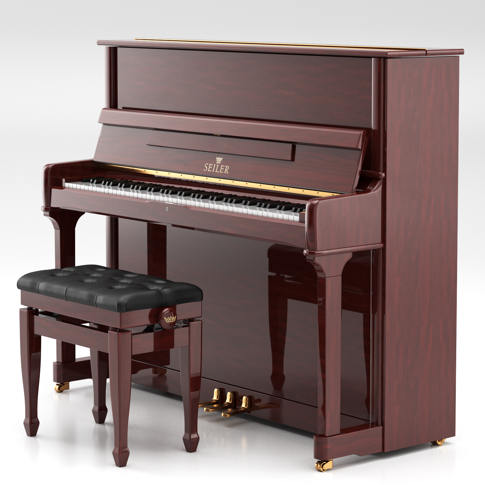 Johannes Seiler GS-126 Pianoforte Verticale Nero Lucido 124cm