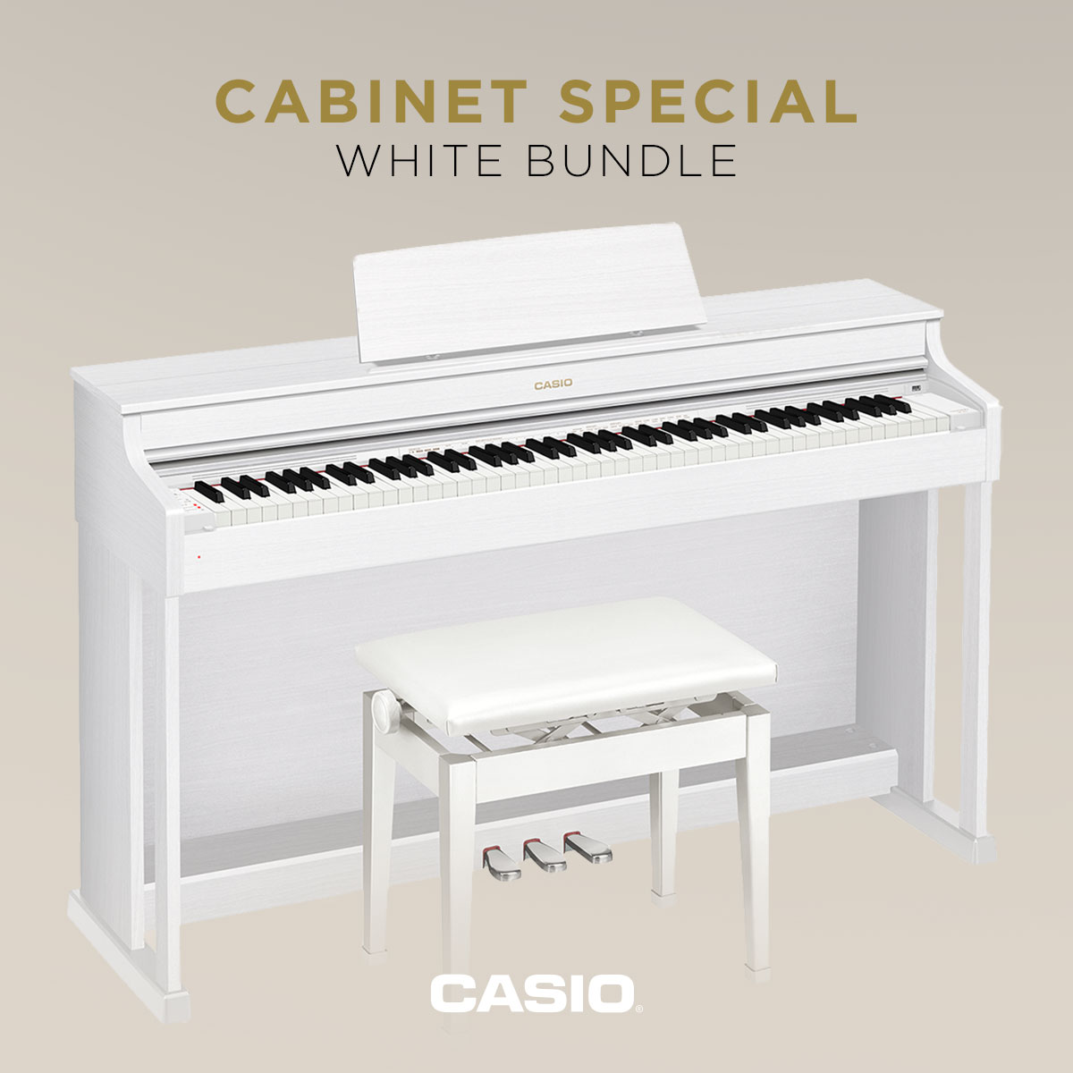 Casio Celviano AP-470 Pianoforte digitale bianco con panca 88 tasti