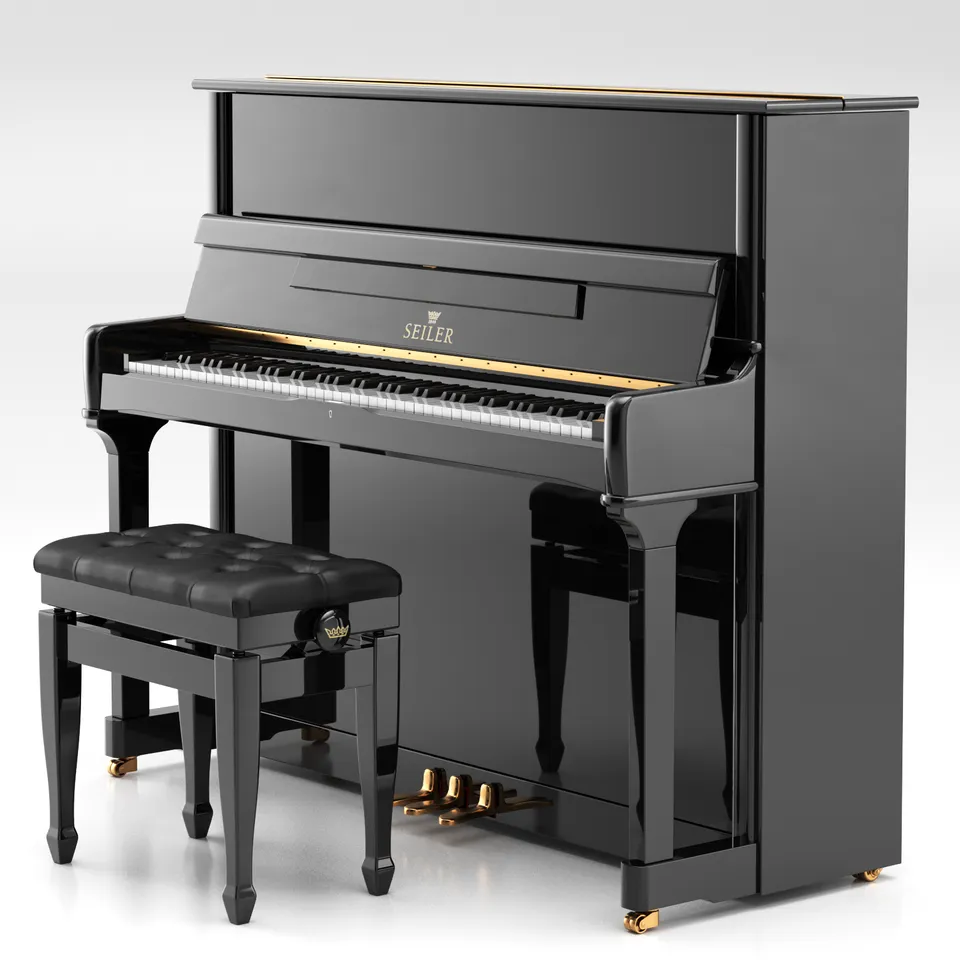 Johannes Seiler GS-126 Pianoforte Verticale Nero Lucido 124cm
