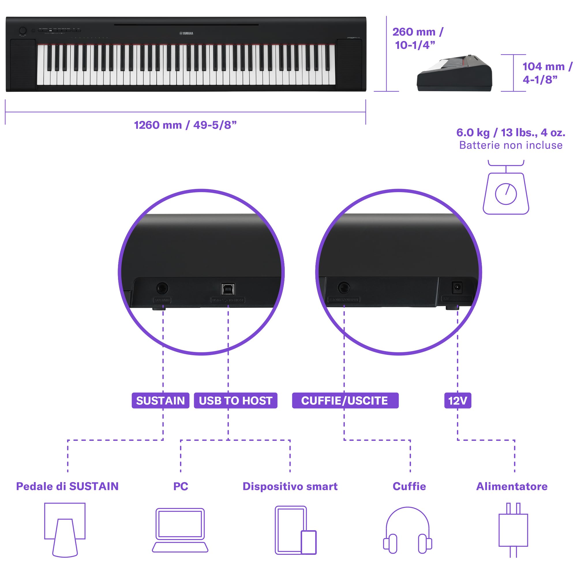 Yamaha Piaggero NP-35 tastiera digitale 76 tasti