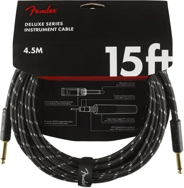 Fender Deluxe cavo strumento jack 4,5 m black tweed