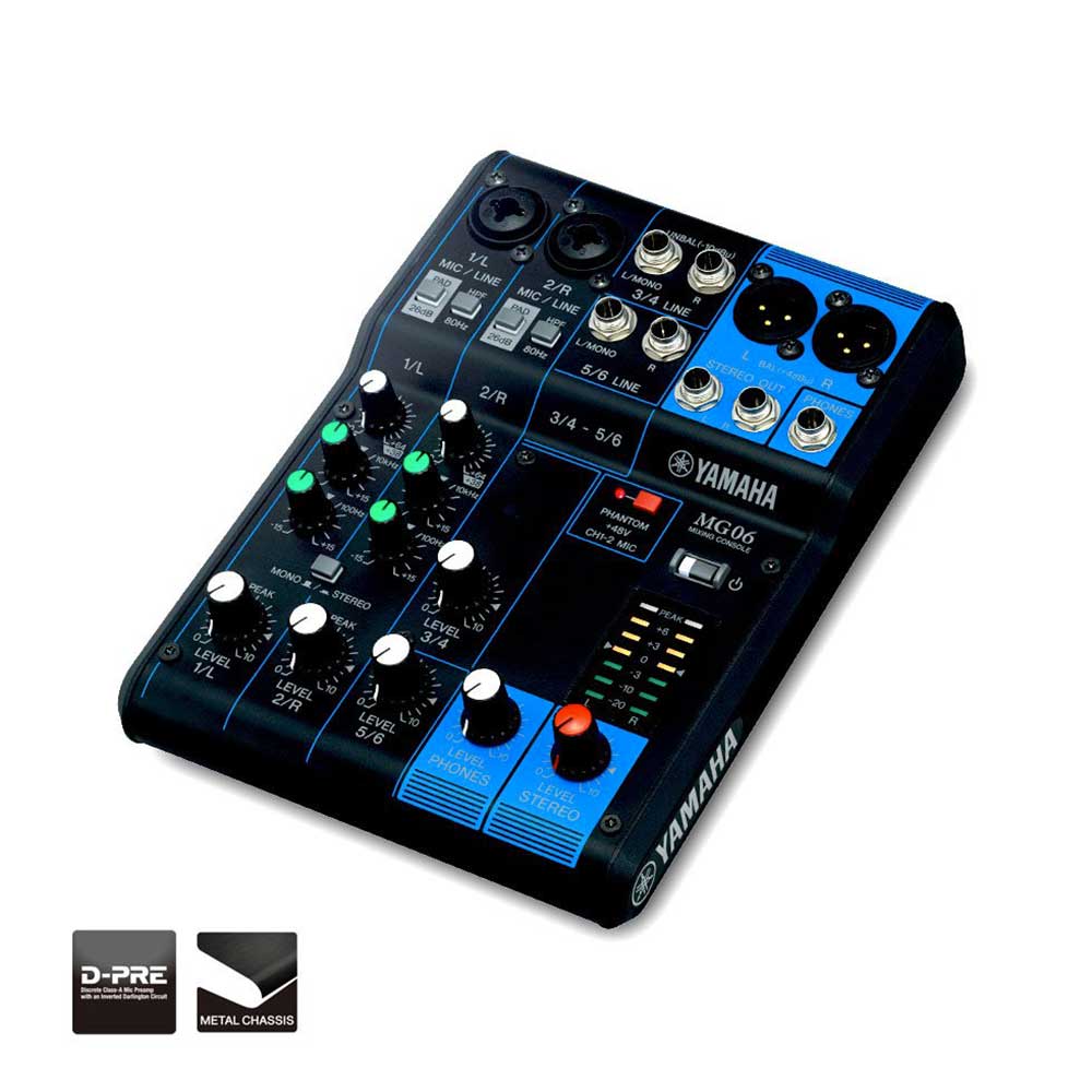 Yamaha MG06 mixer analogico 6 canali D-PRE
