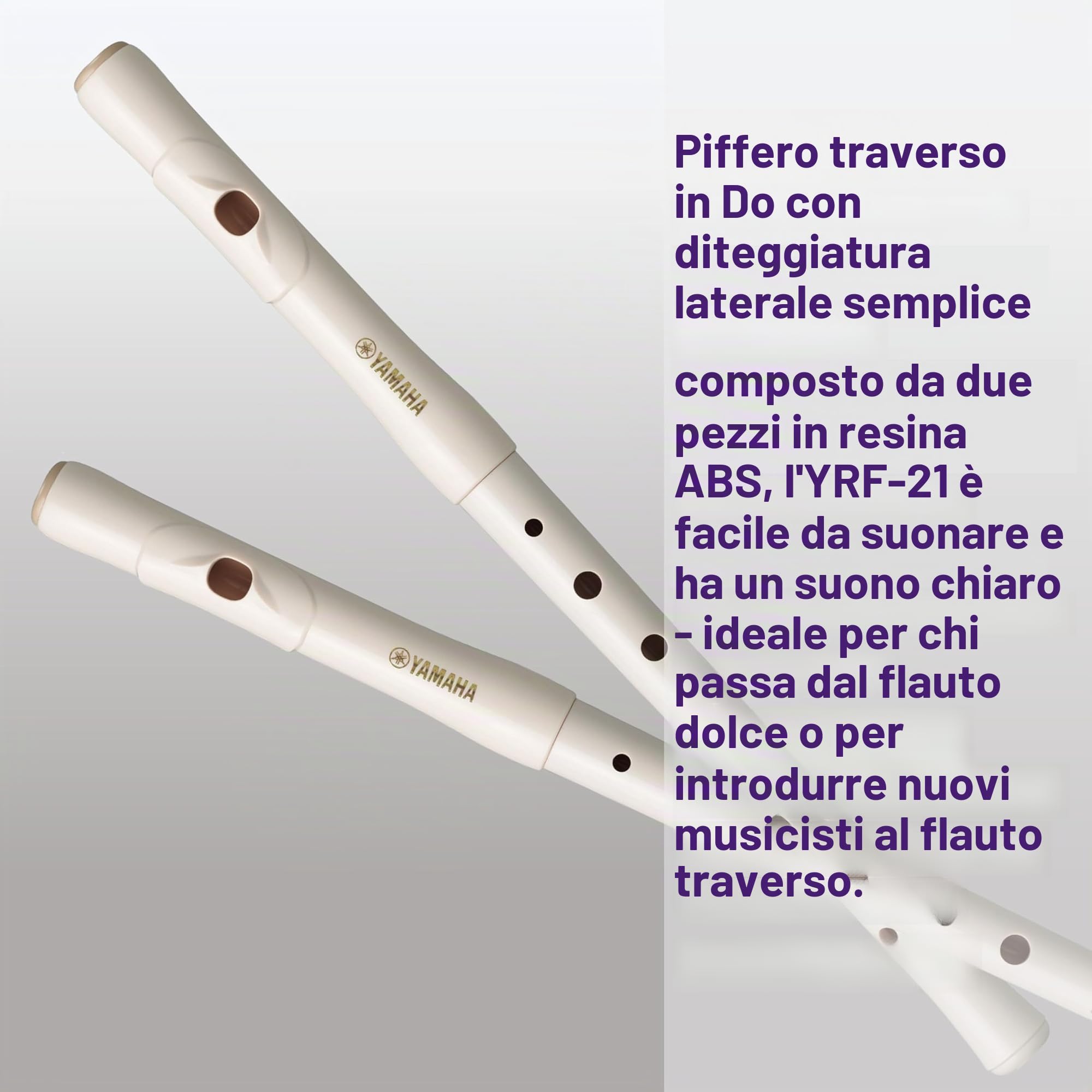 Yamaha YRF-21 piffero fife ABS bianco 2 pezzi