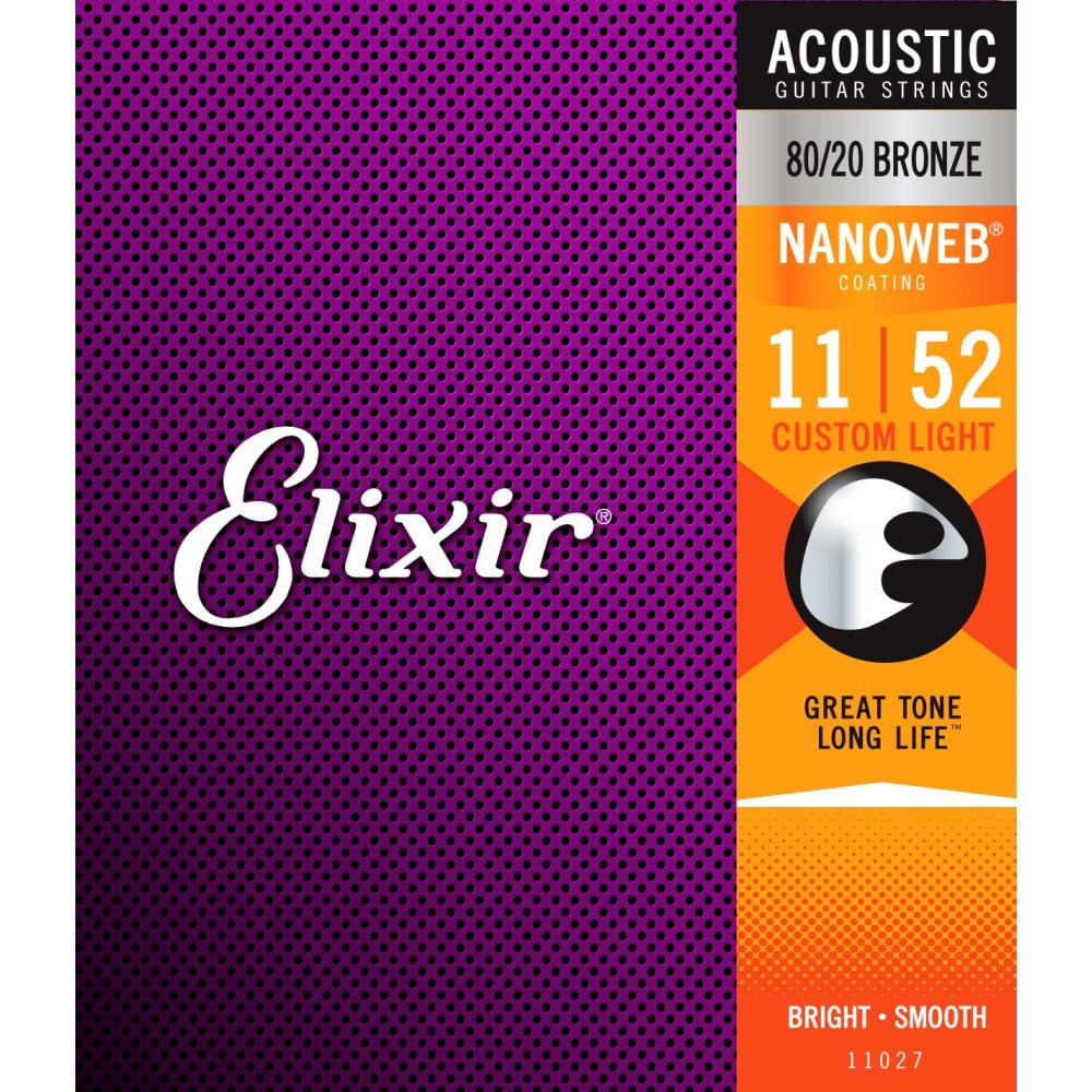Elixir 11027 Bronze corde chitarra acustica 11-52 coated