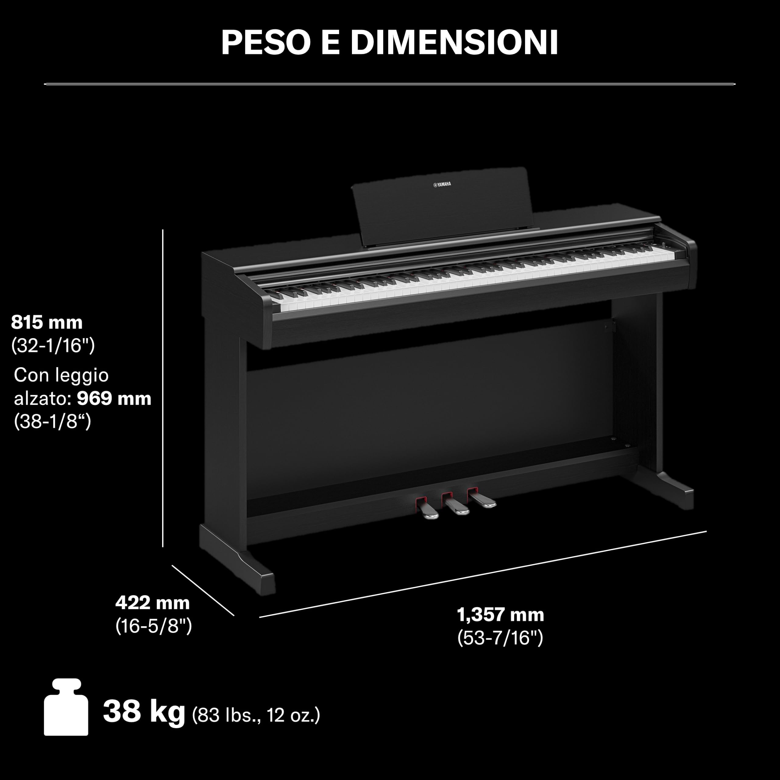 Yamaha YDP-146 Piano Digitale 88 Tasti Nero CFX Bluetooth
