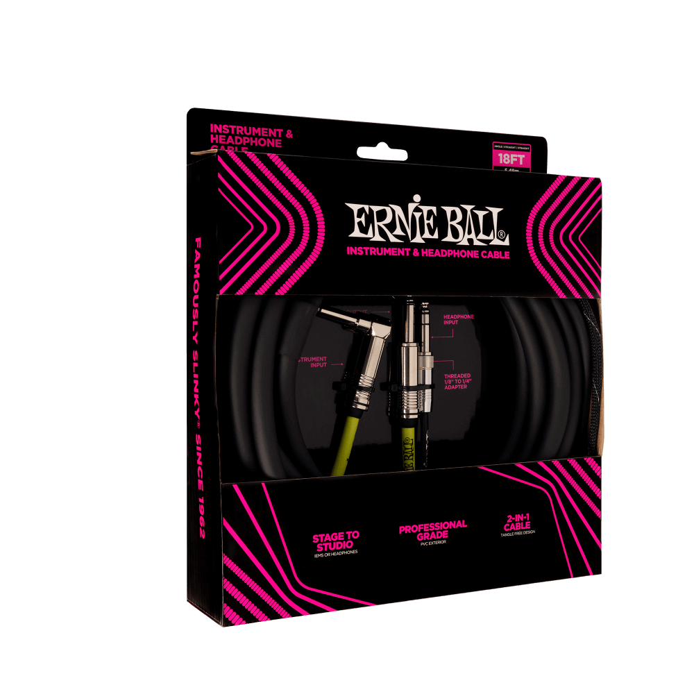 Ernie Ball 6411 cavo strumento e cuffie 5,48 m