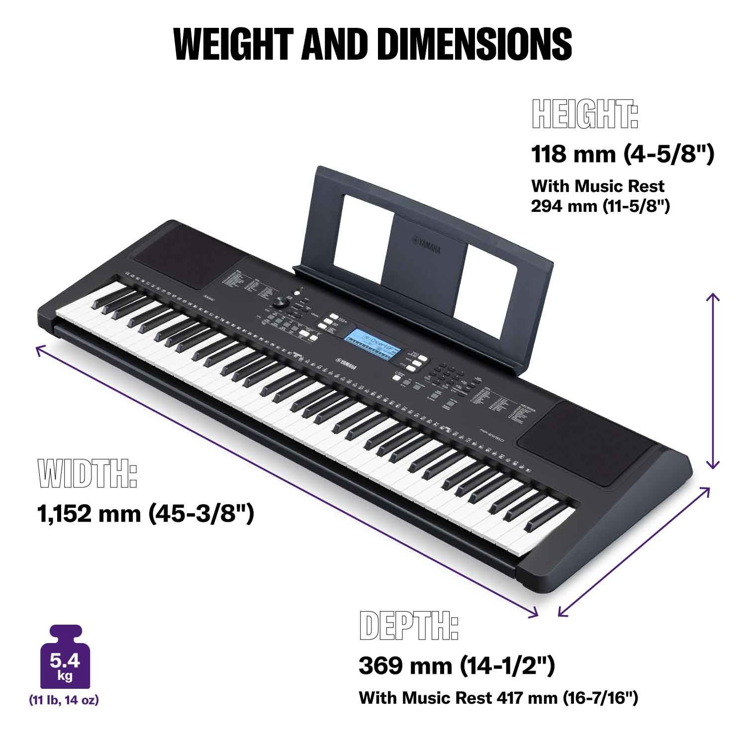 Yamaha YPT-W320 tastiera portatile 76 tasti sensibili