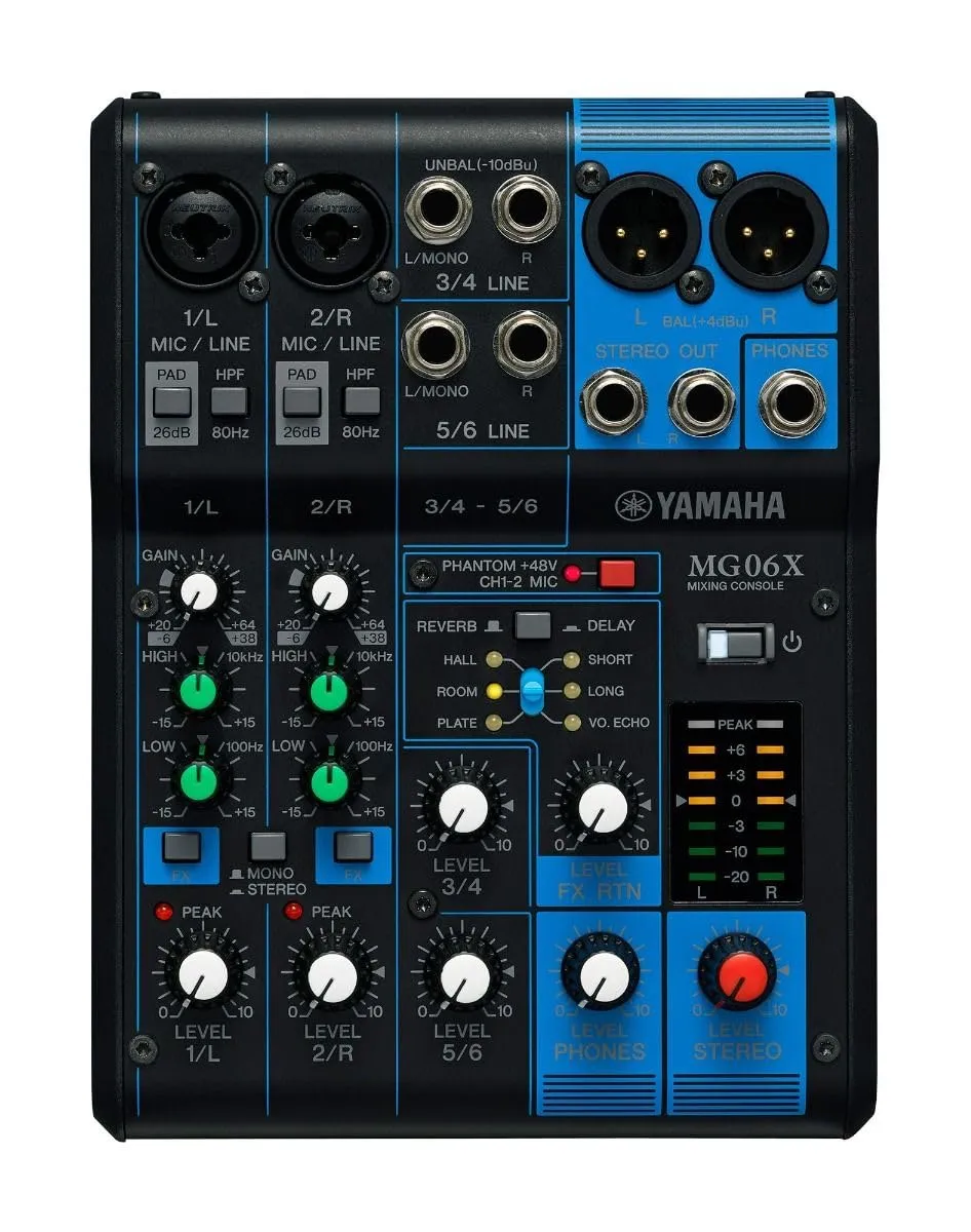 Yamaha MG06X mixer audio 6 canali effetti SPX