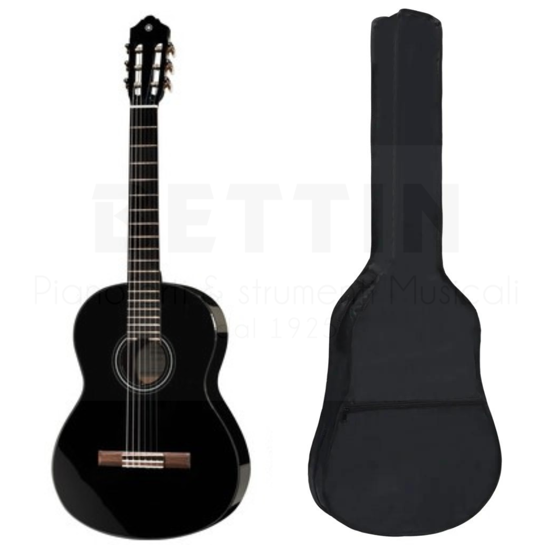 Yamaha C40 chitarra classica nera con custodia studio