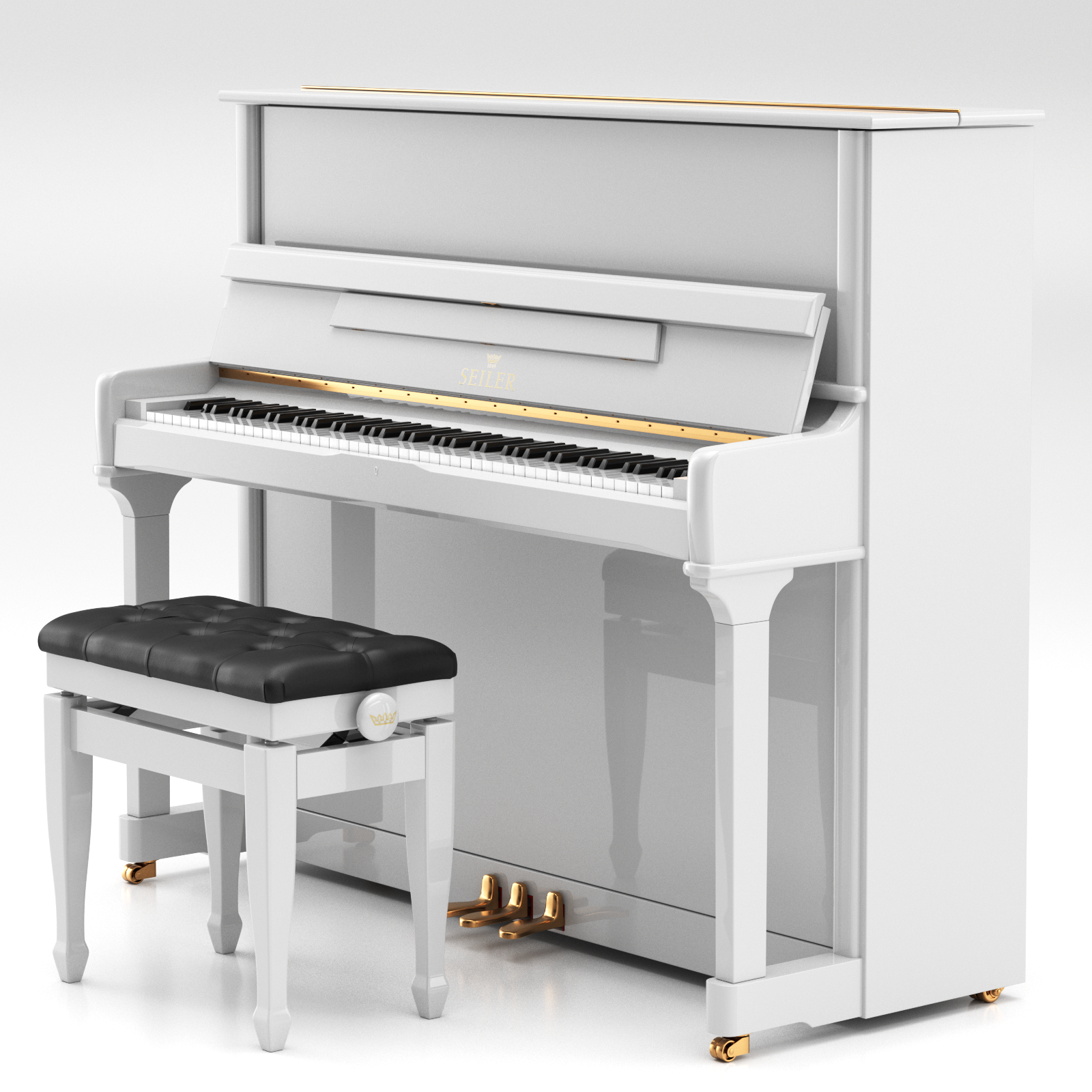 Johannes Seiler GS-126 Pianoforte Verticale Nero Lucido 124cm