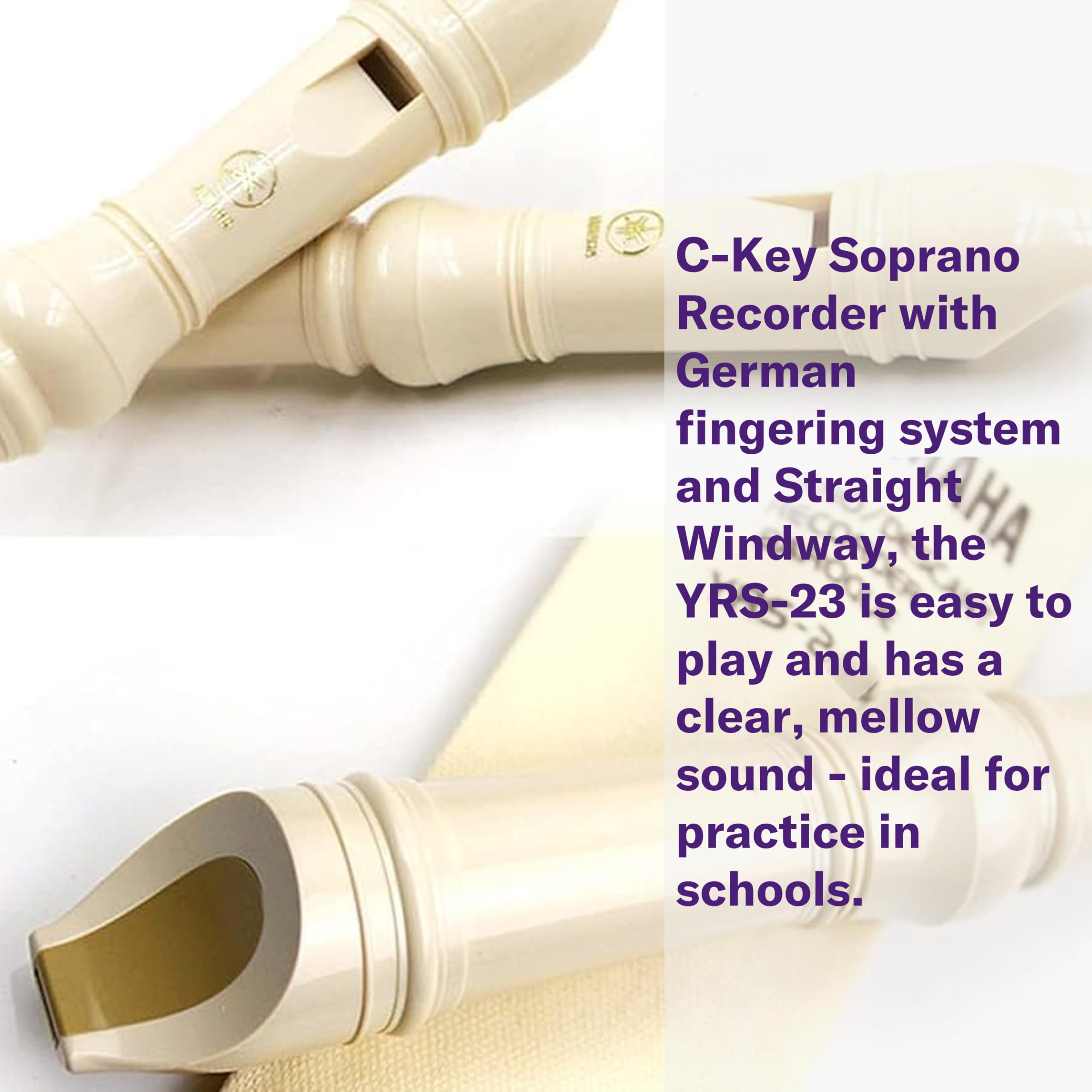 Yamaha YRS-23 Flauto Dolce Soprano Bianco Tedesca