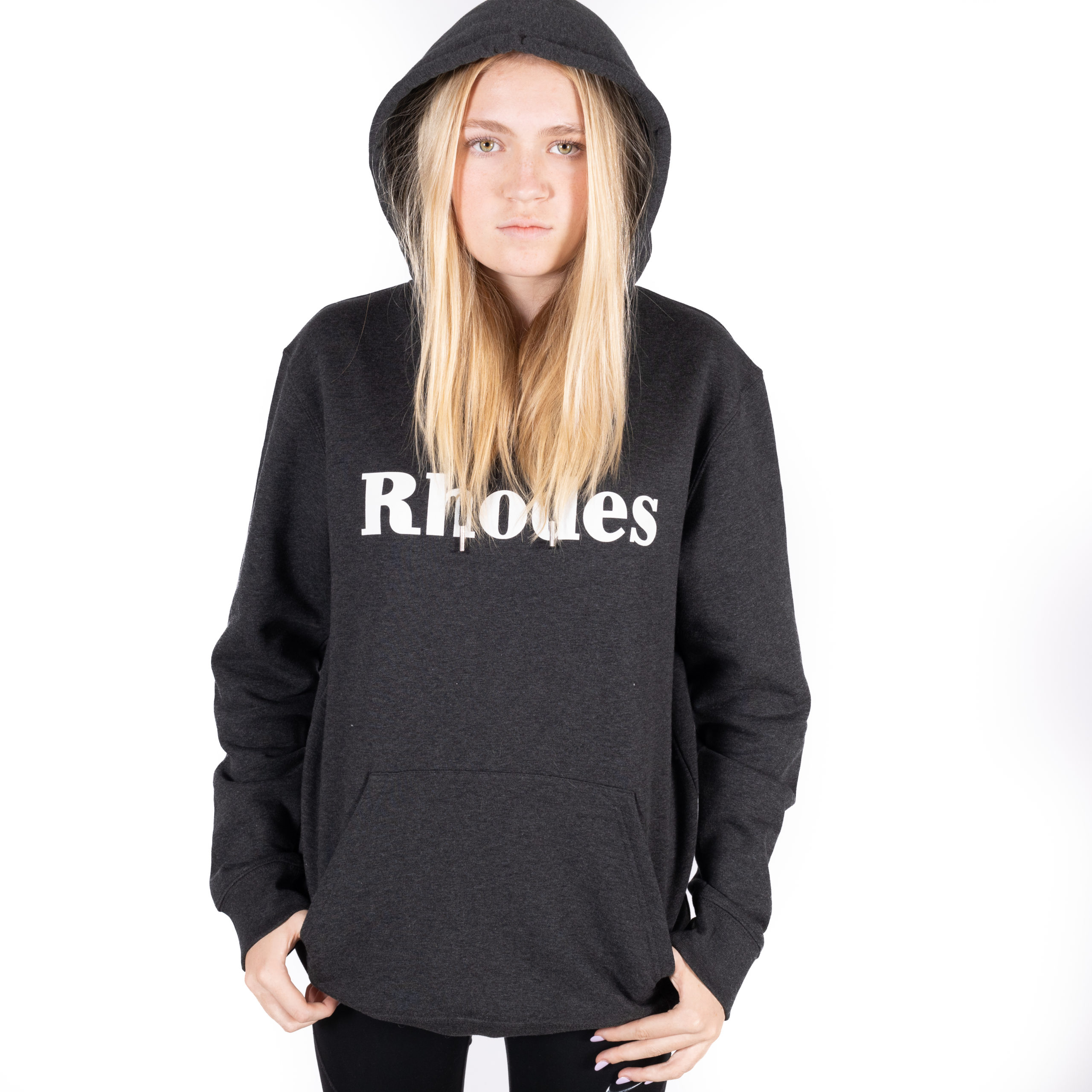 Rhodes Hoodie felpa cappuccio grigia slate grey cotone