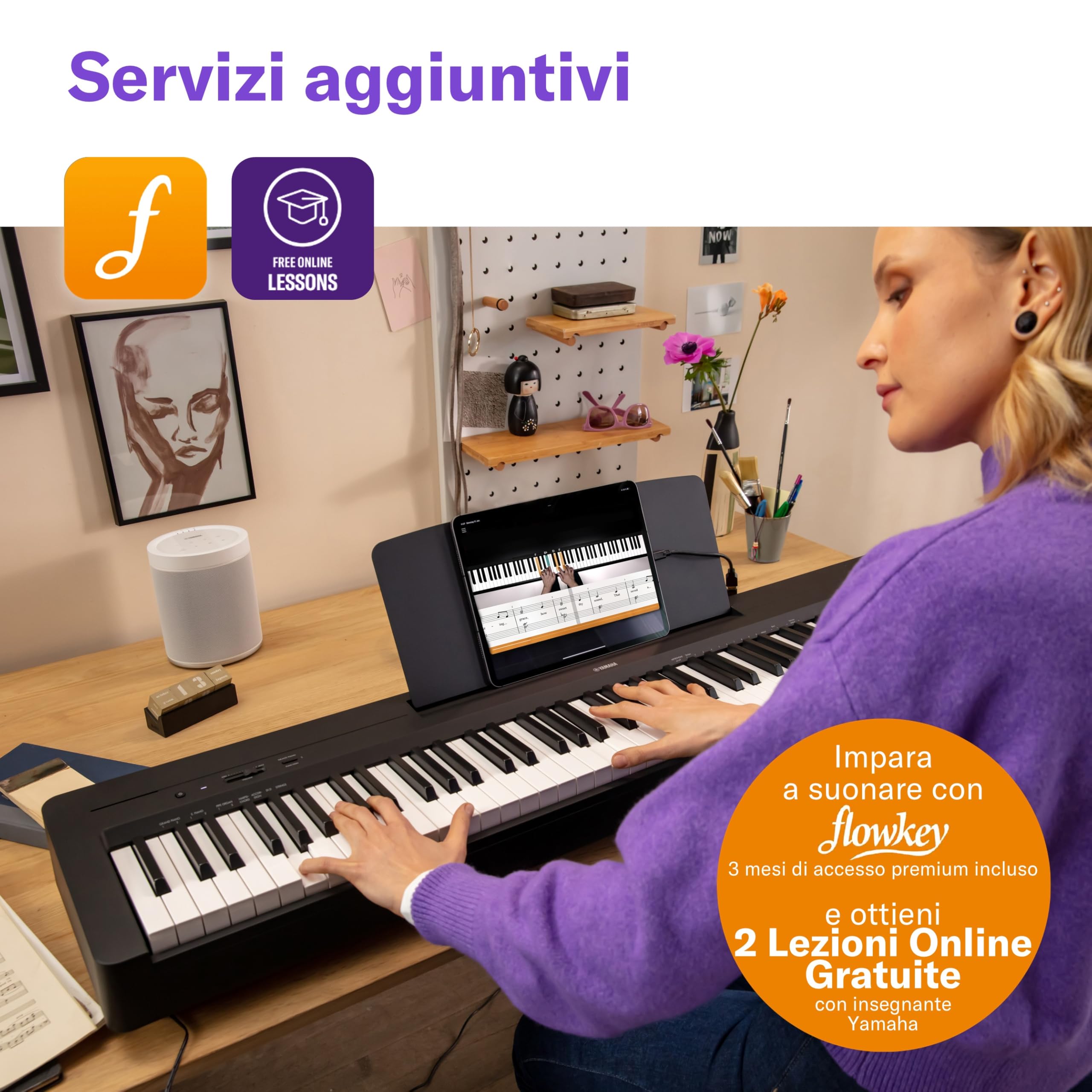 Yamaha P-145BT pianoforte digitale 88 tasti nero bluetooth