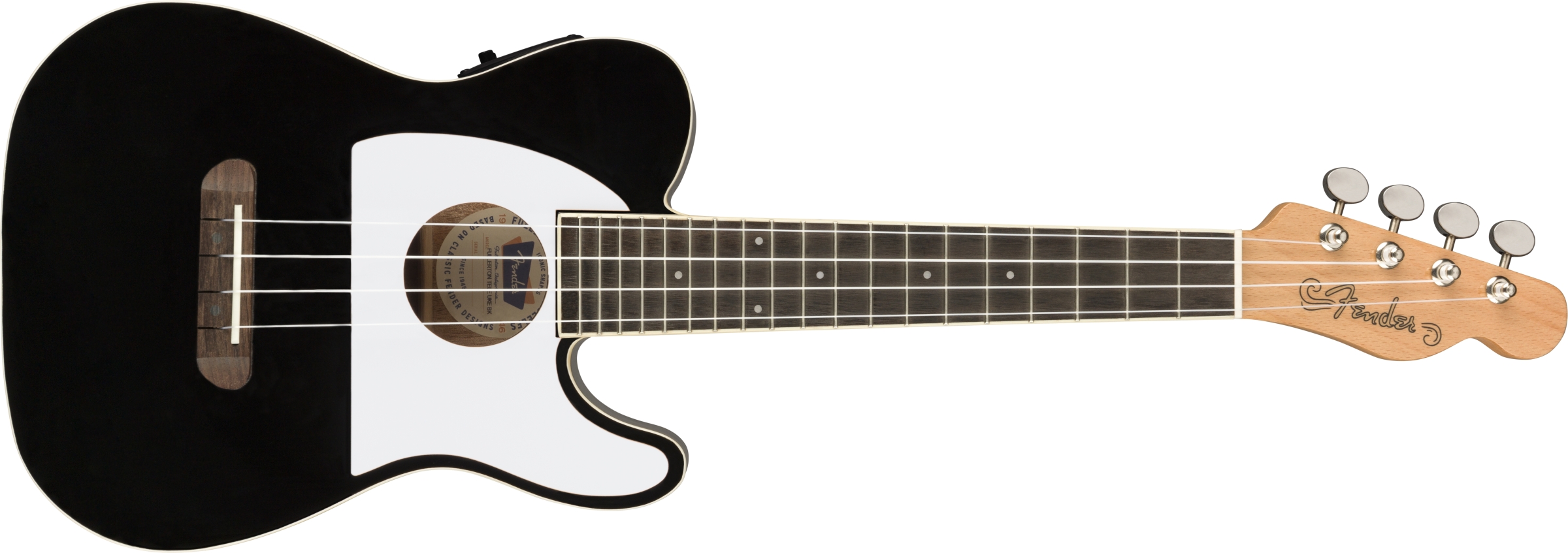 Fender Fullerton Tele Ukulele Concerto nero amplificabile
