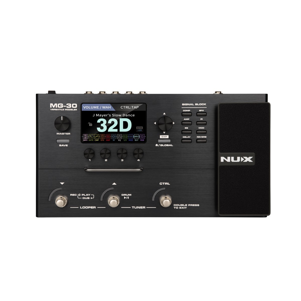 NUX MG-30 pedaliera chitarra basso con looper e drum