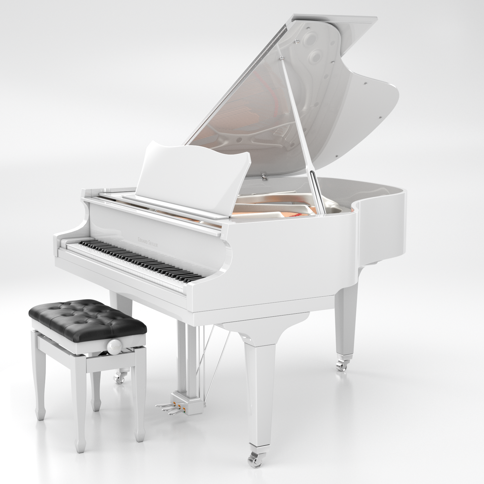 Seiler ED-160 Nickel pianoforte a coda bianco lucido