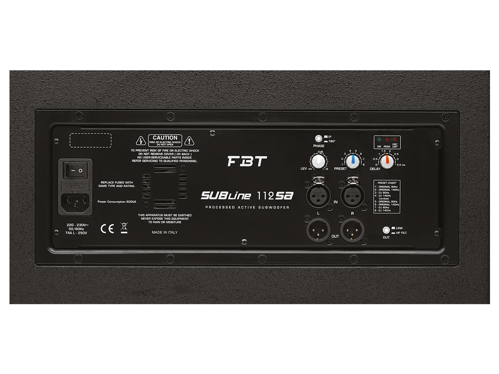FBT Subline 118SA subwoofer attivo 18" 1200W